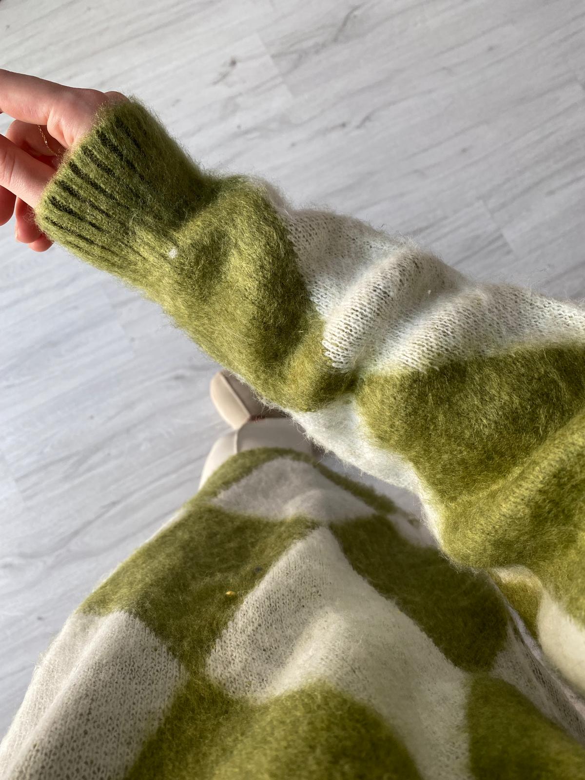 Baklava Desen Premium Kalite Kazak - Haki