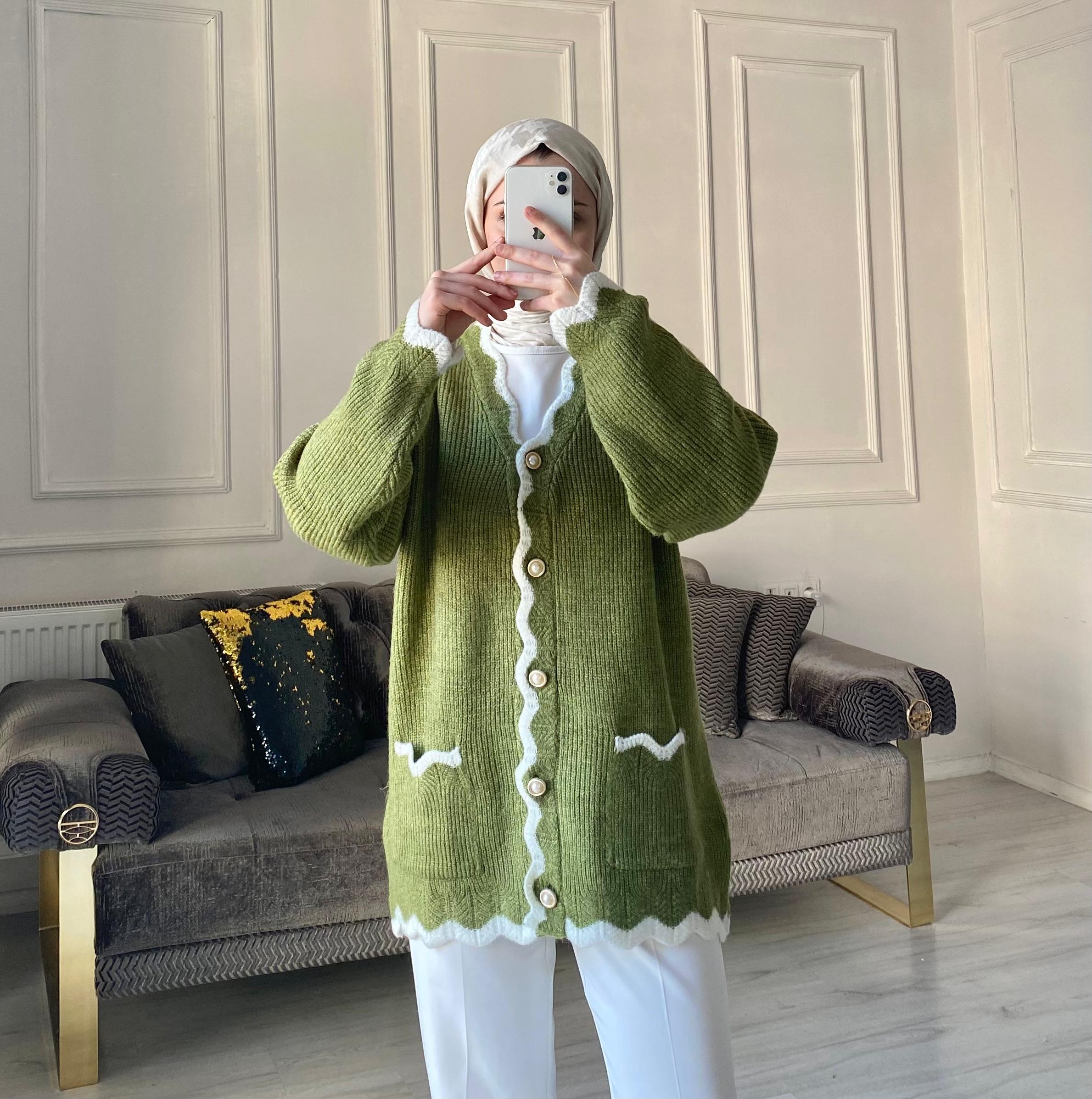 Beliz Triko Hırka - Haki