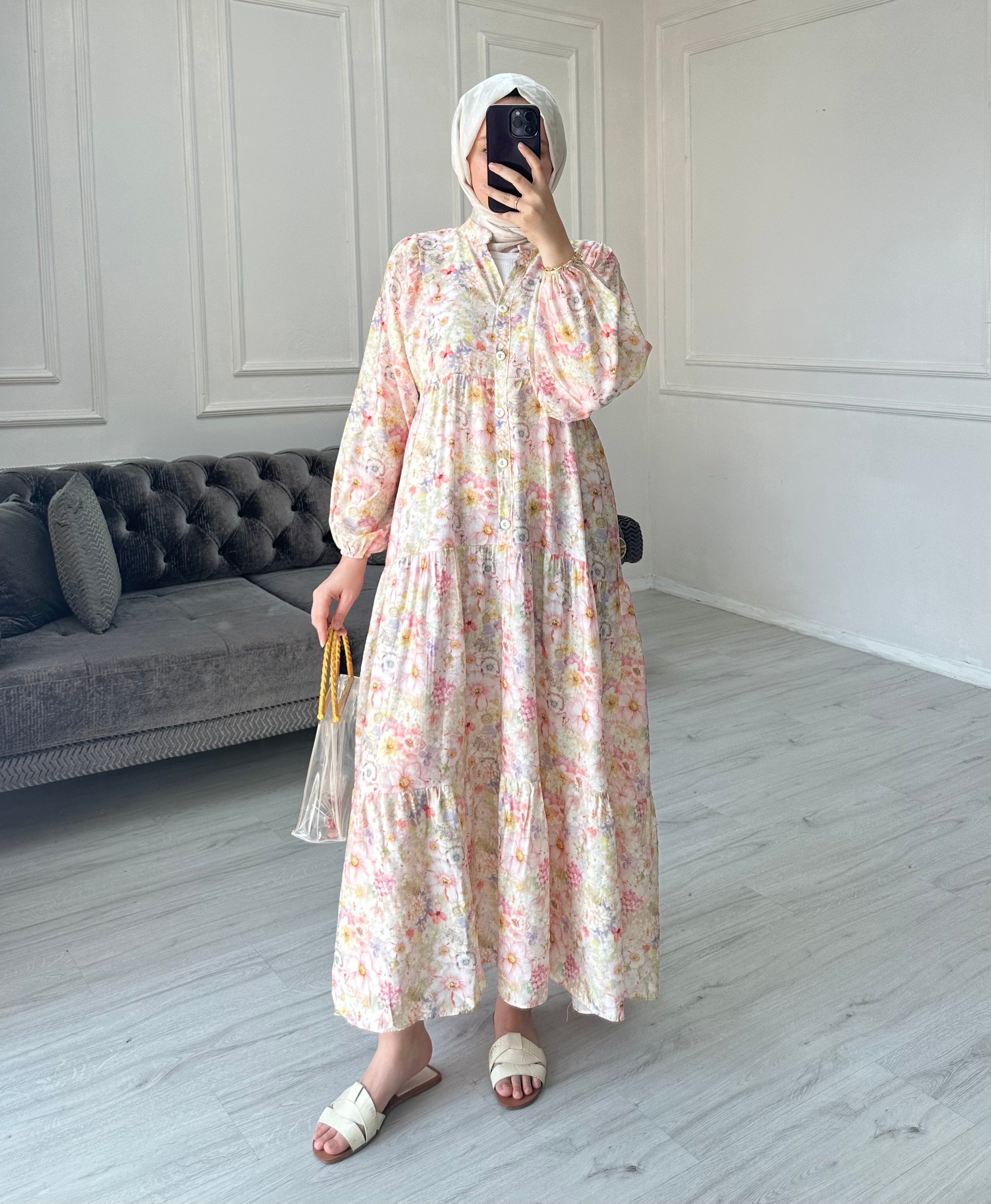 Çiçek Desen Mango Elbise