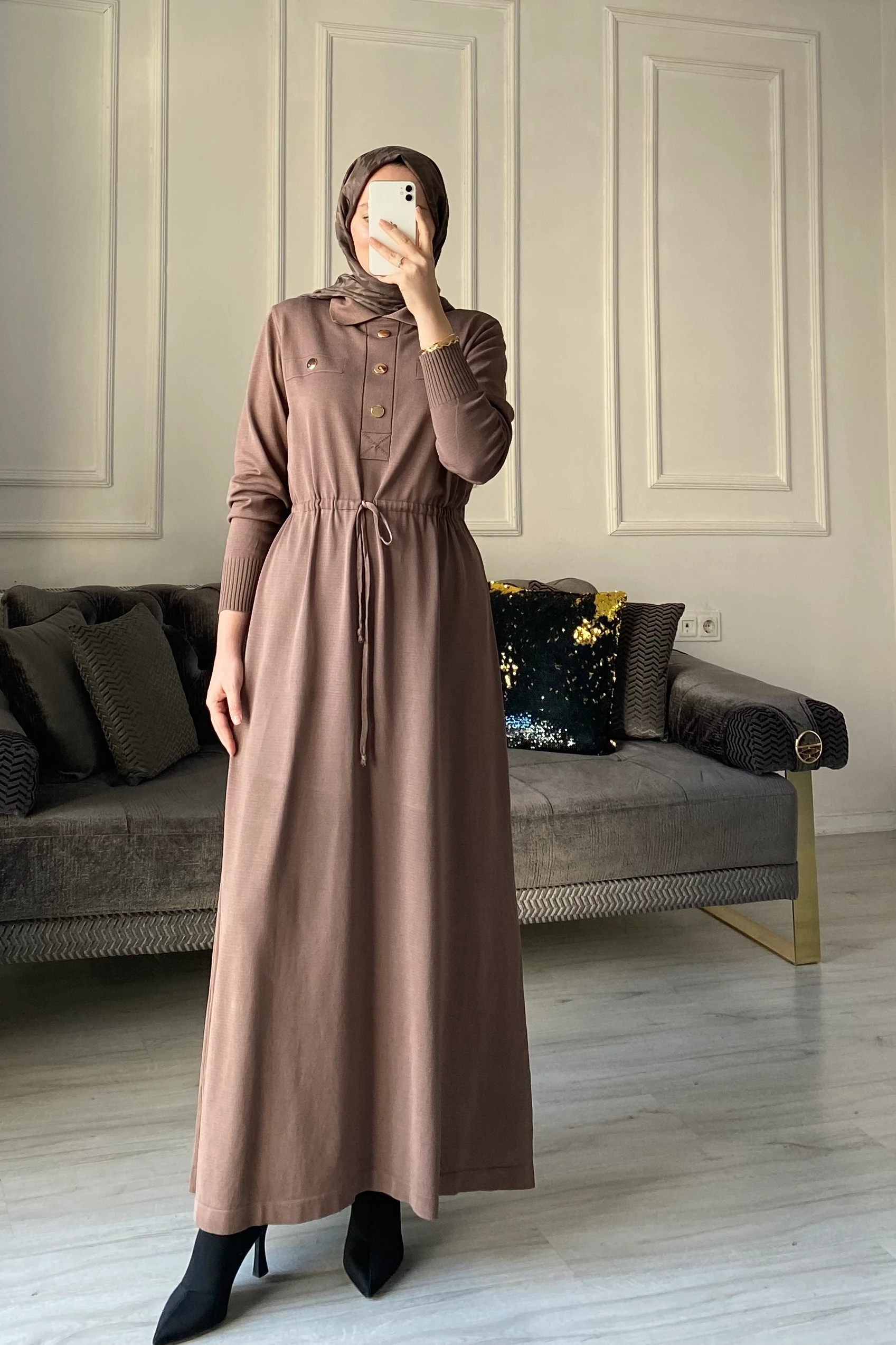 Benna Merserize Elbise - Vizon