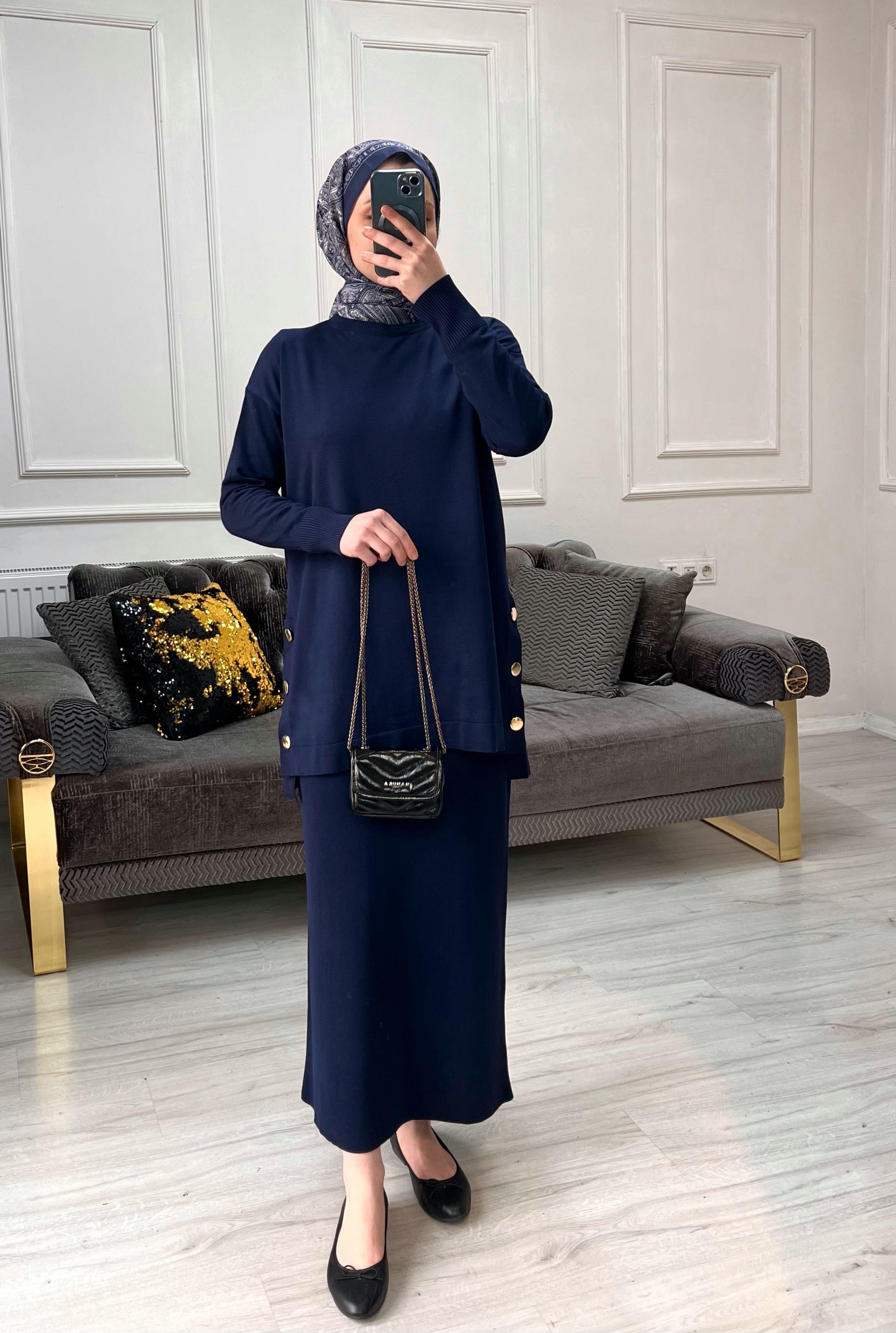 Melinda Etekli Takım - Lacivert
