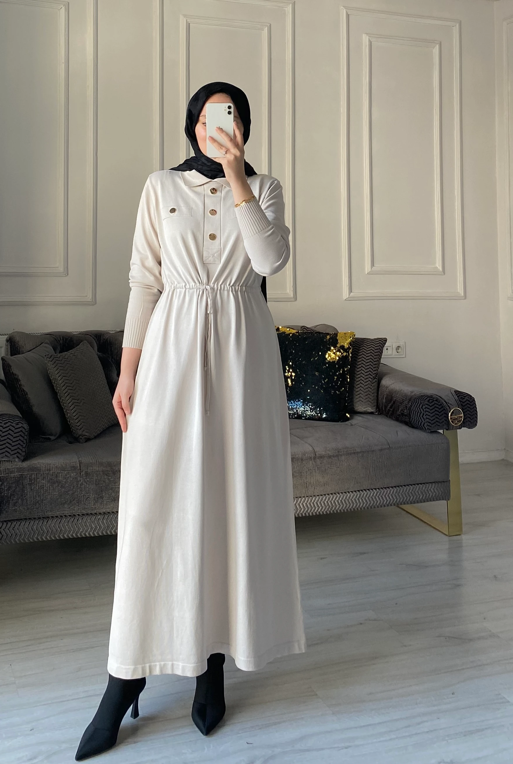 Benna Merserize Elbise - Taş