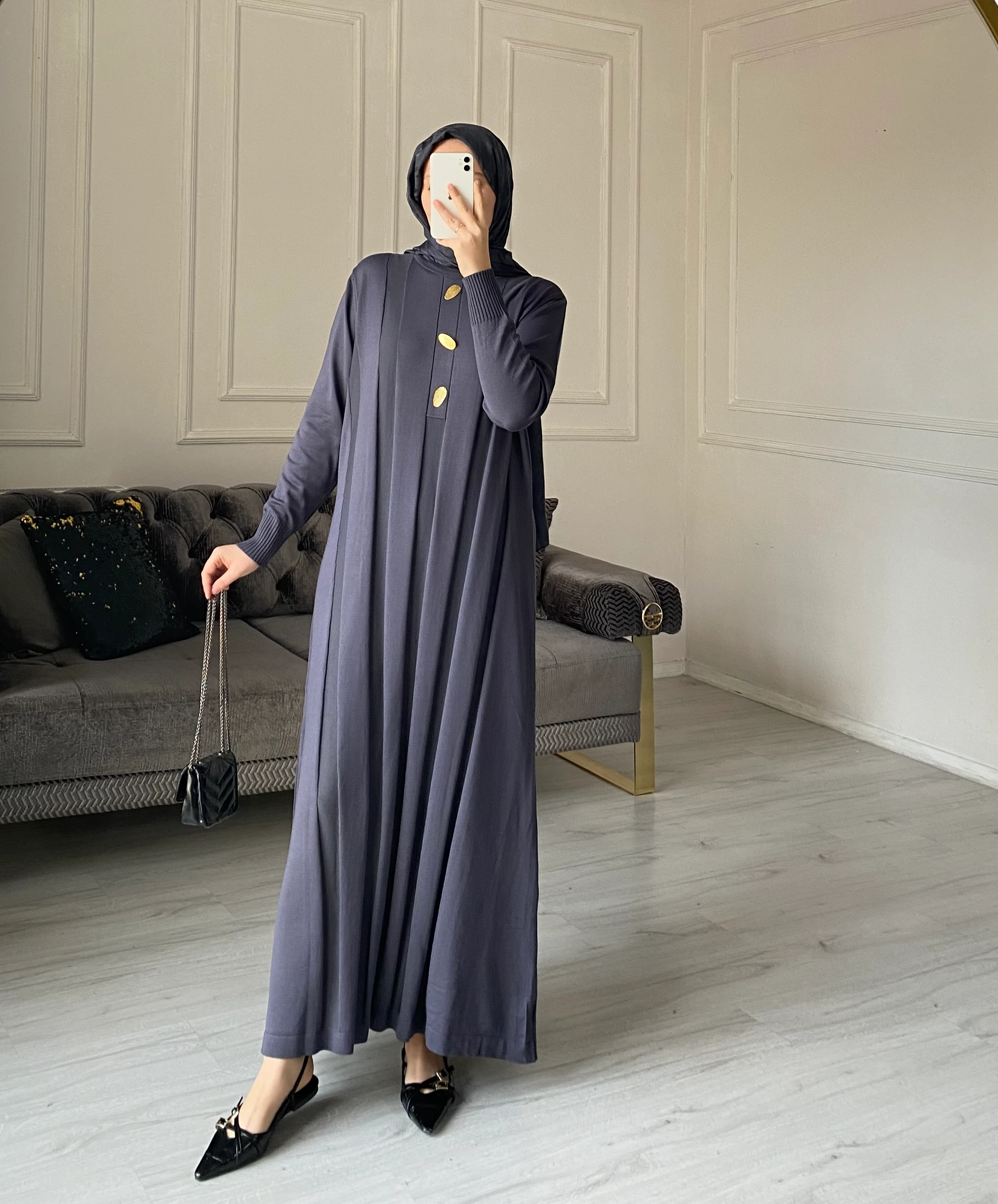 Nua Merserize Elbise - Antrasit