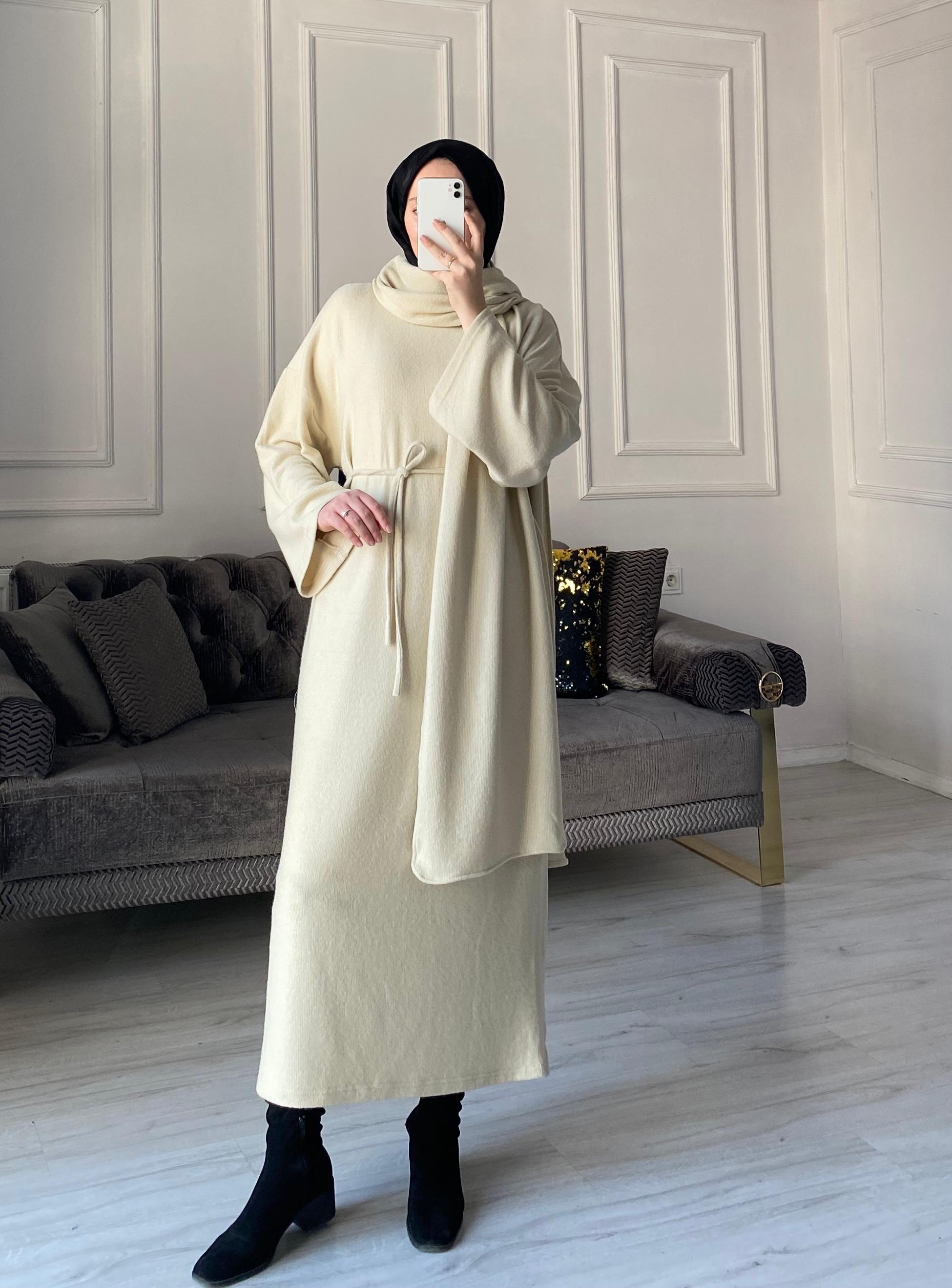 Margo Atkılı Elbise - Taş