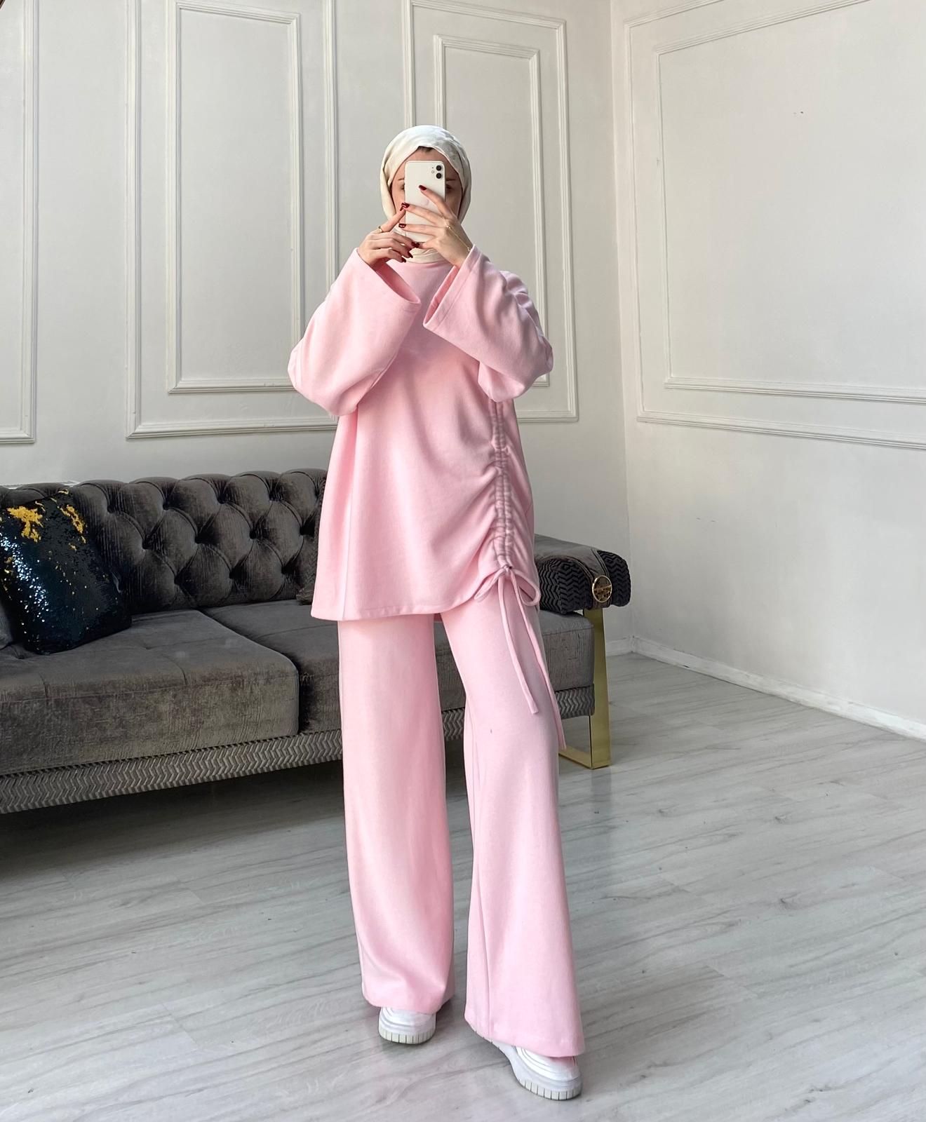 Alvora Pantolonlu Takım - Toz Pembe