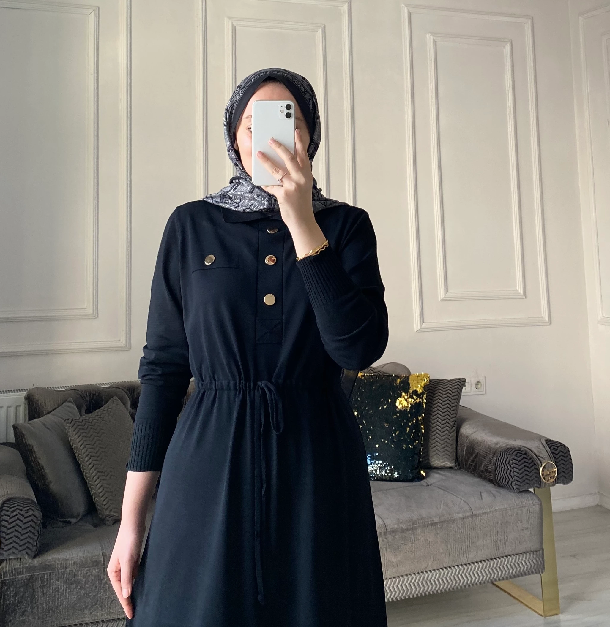 Benna Merserize Elbise - Siyah