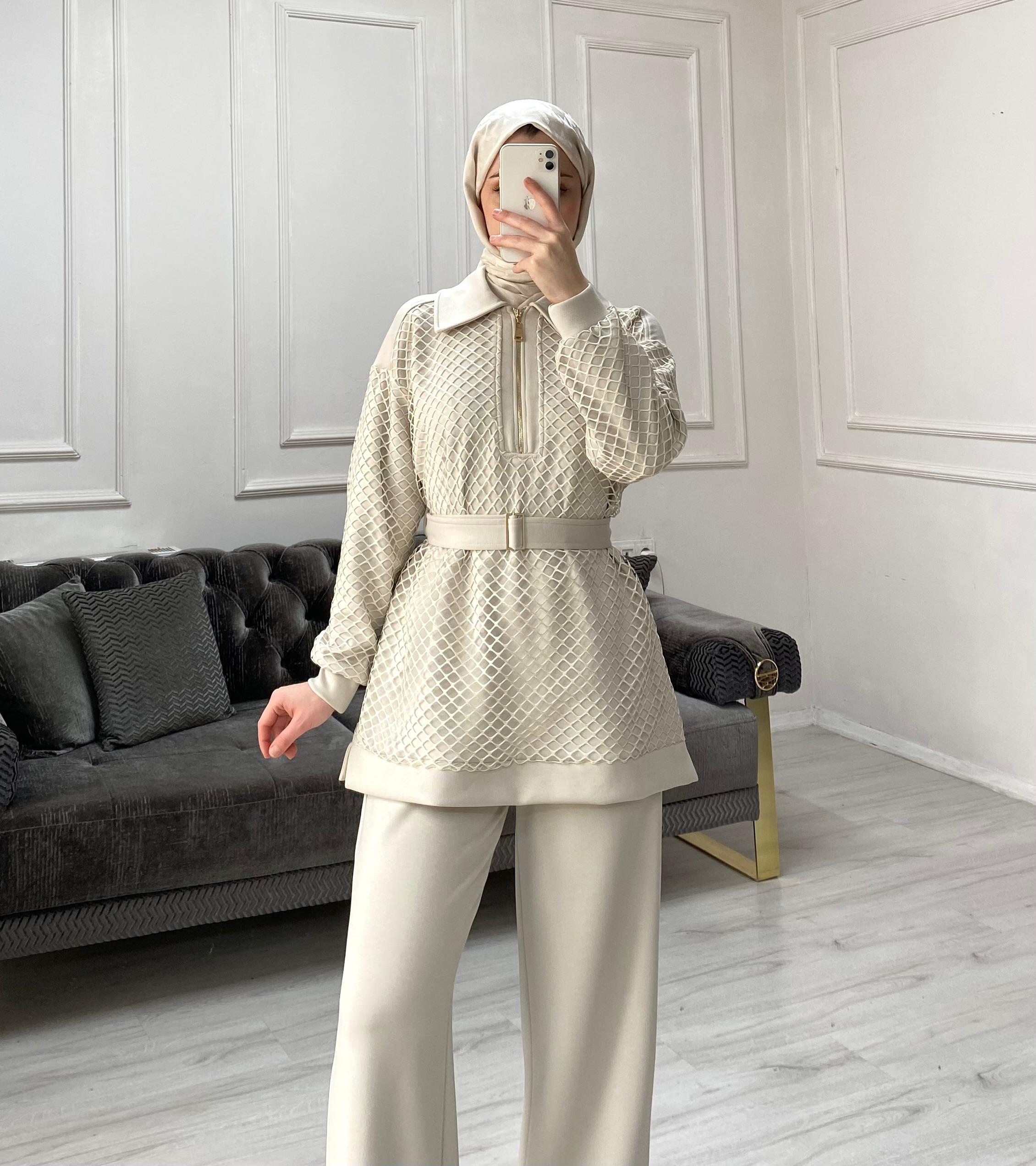 Nare Pantolonlu Takım - Taş