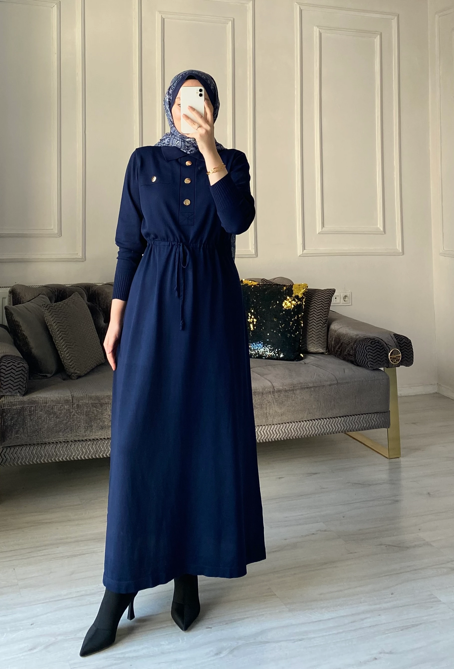 Benna Merserize Elbise - Lacivert