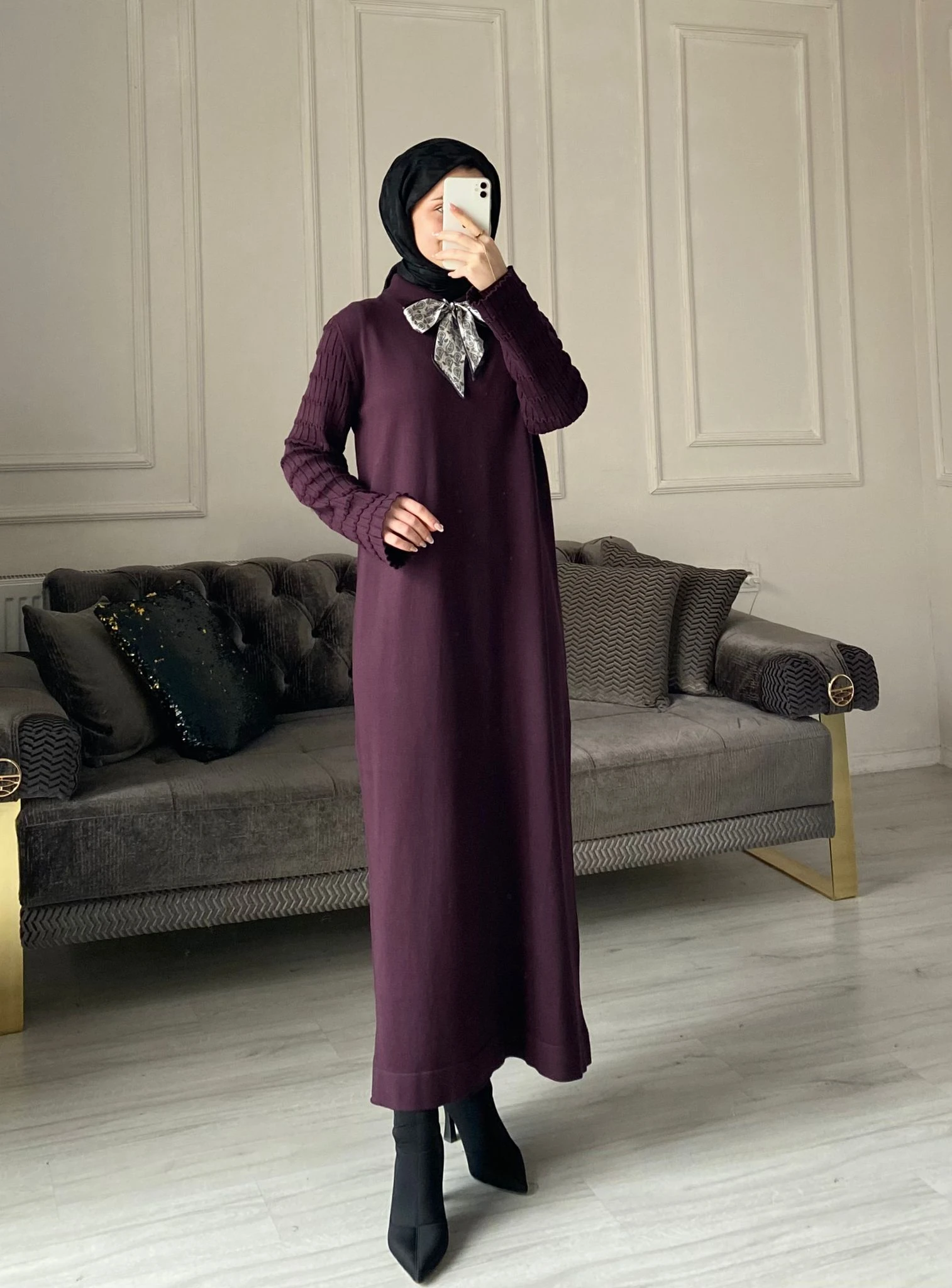 Lima Fular Detaylı Elbise