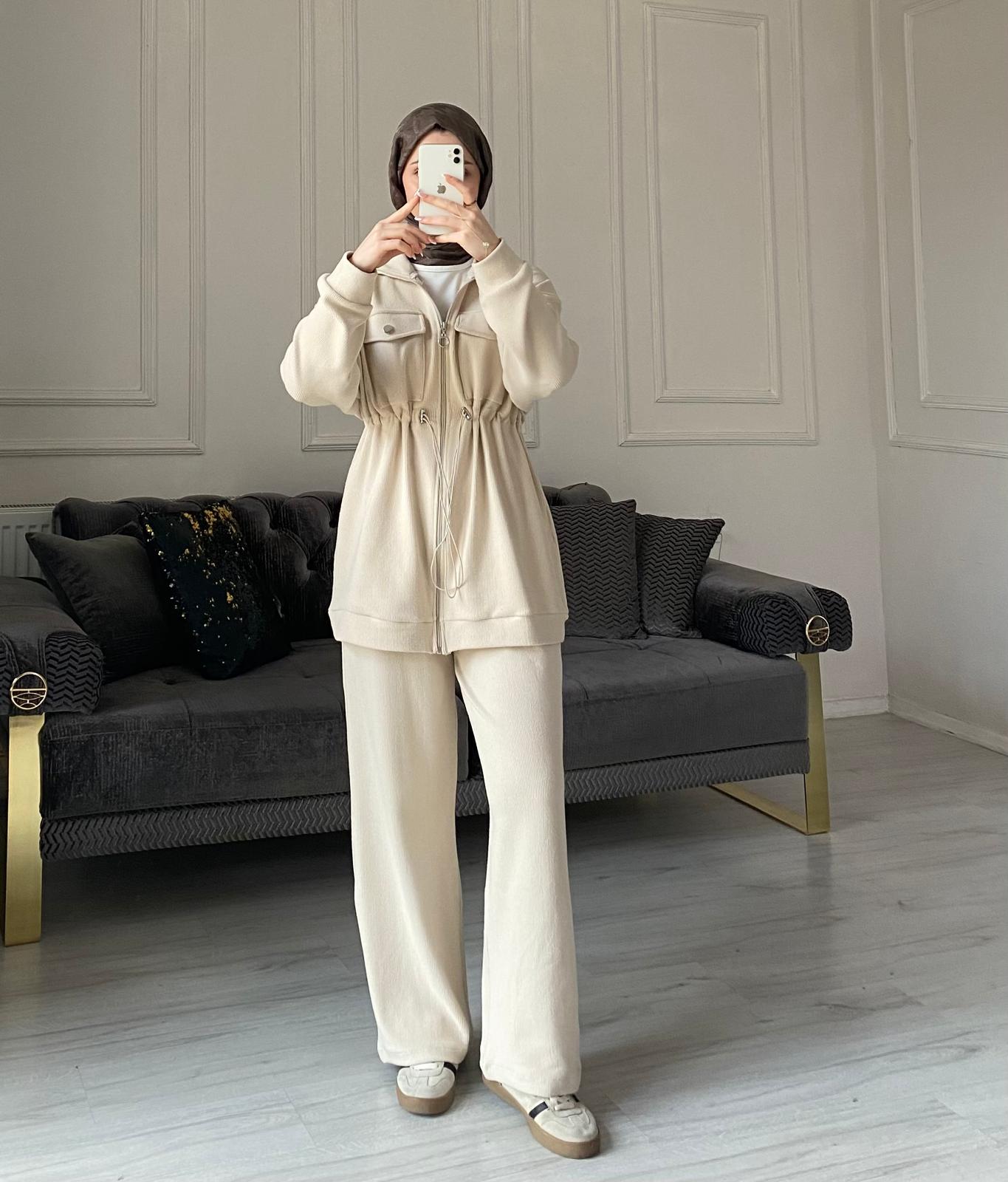 Mia Pantolonlu İkili Takım - Taş