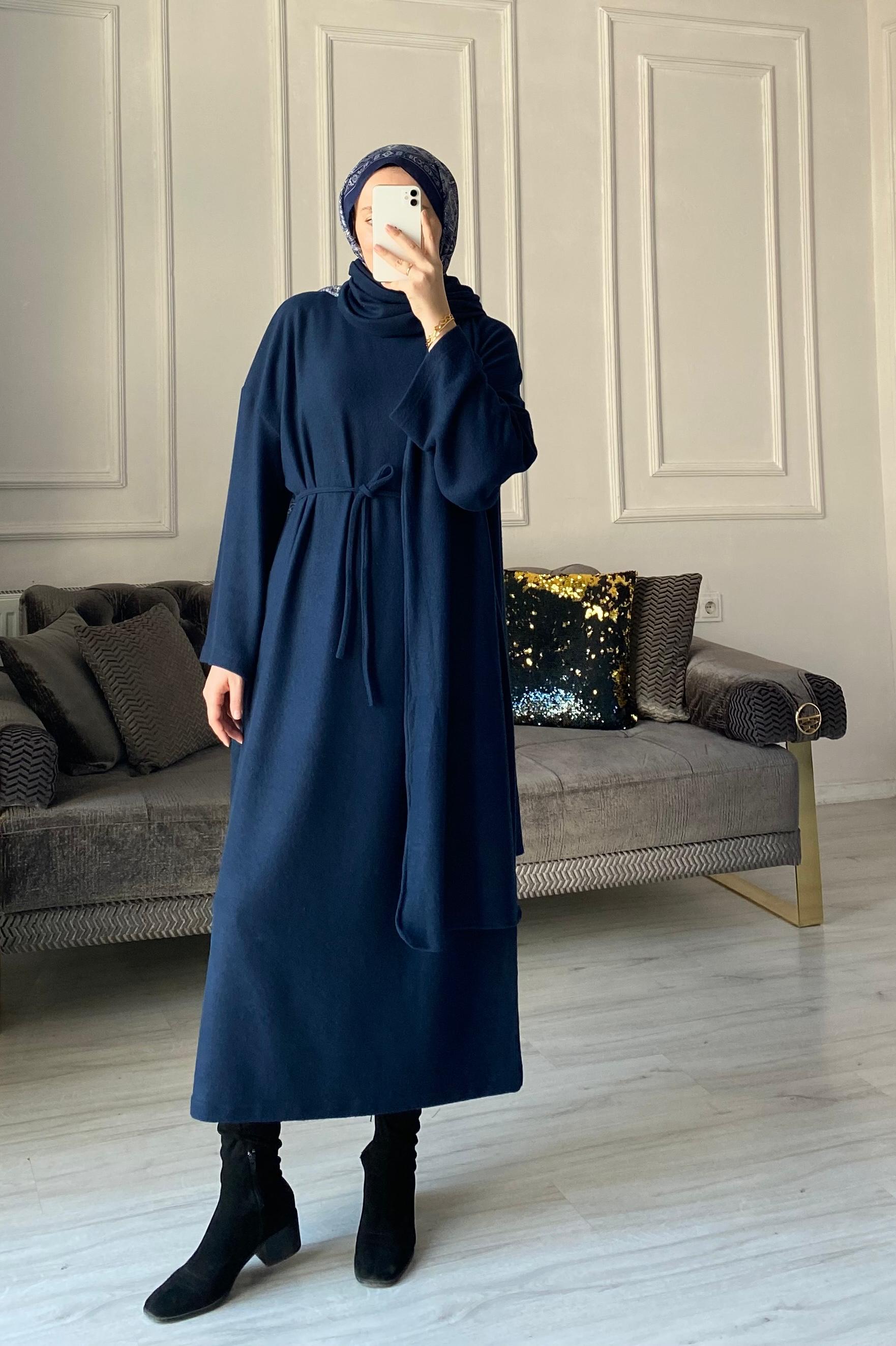 Margo Atkılı Elbise - Lacivert