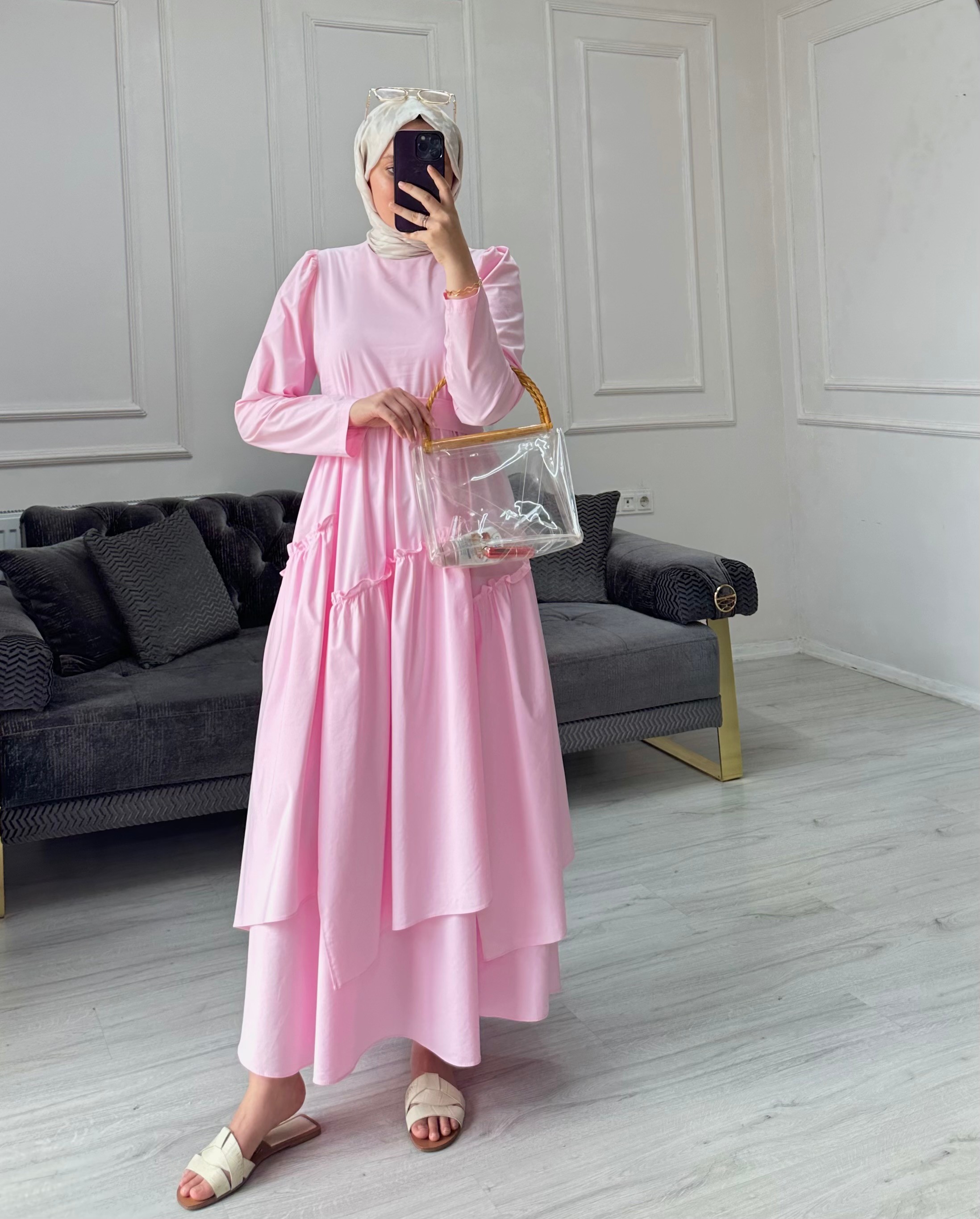 Ebruli Elbise - Pembe