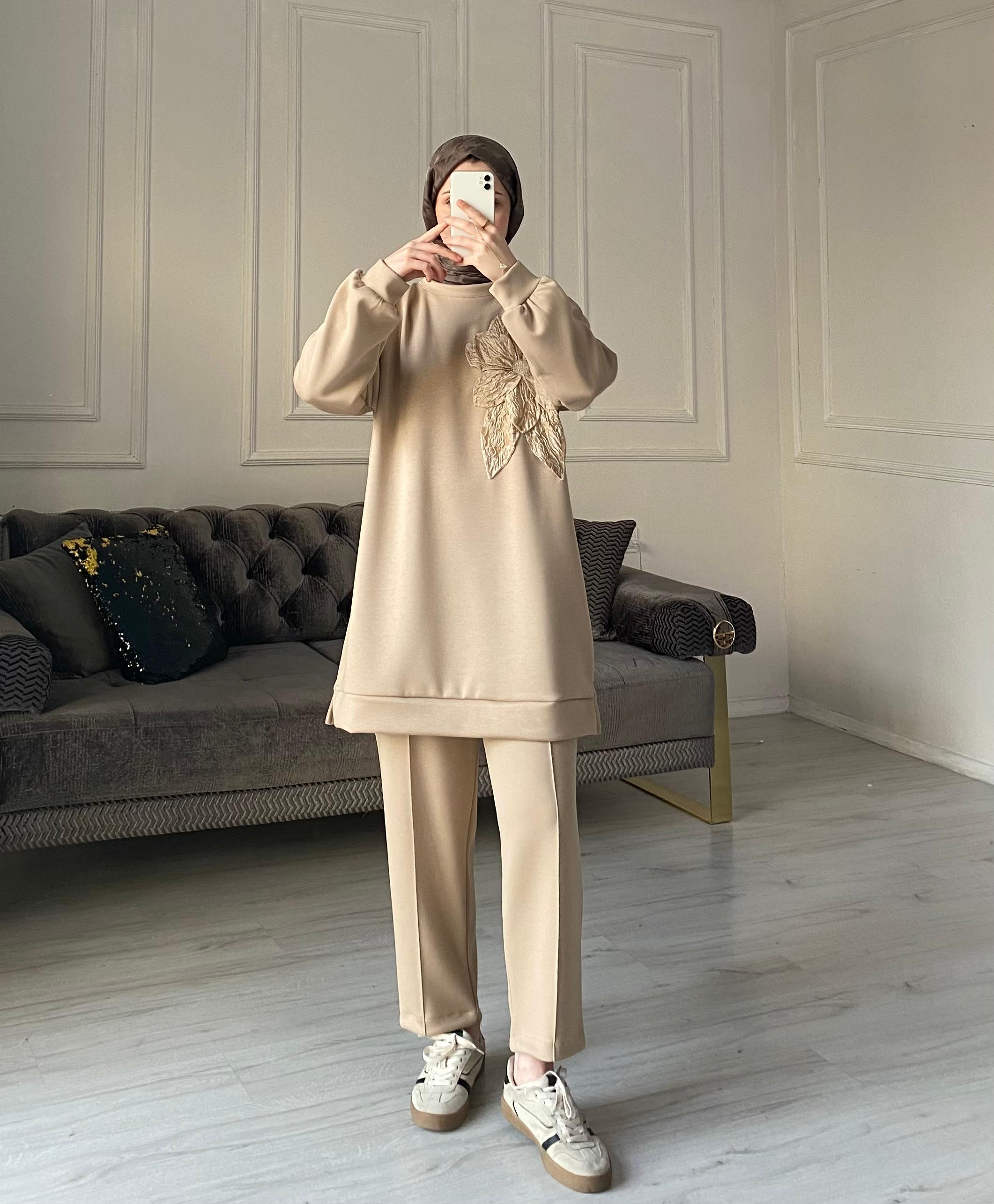 Manolya İkili Takım - Krem