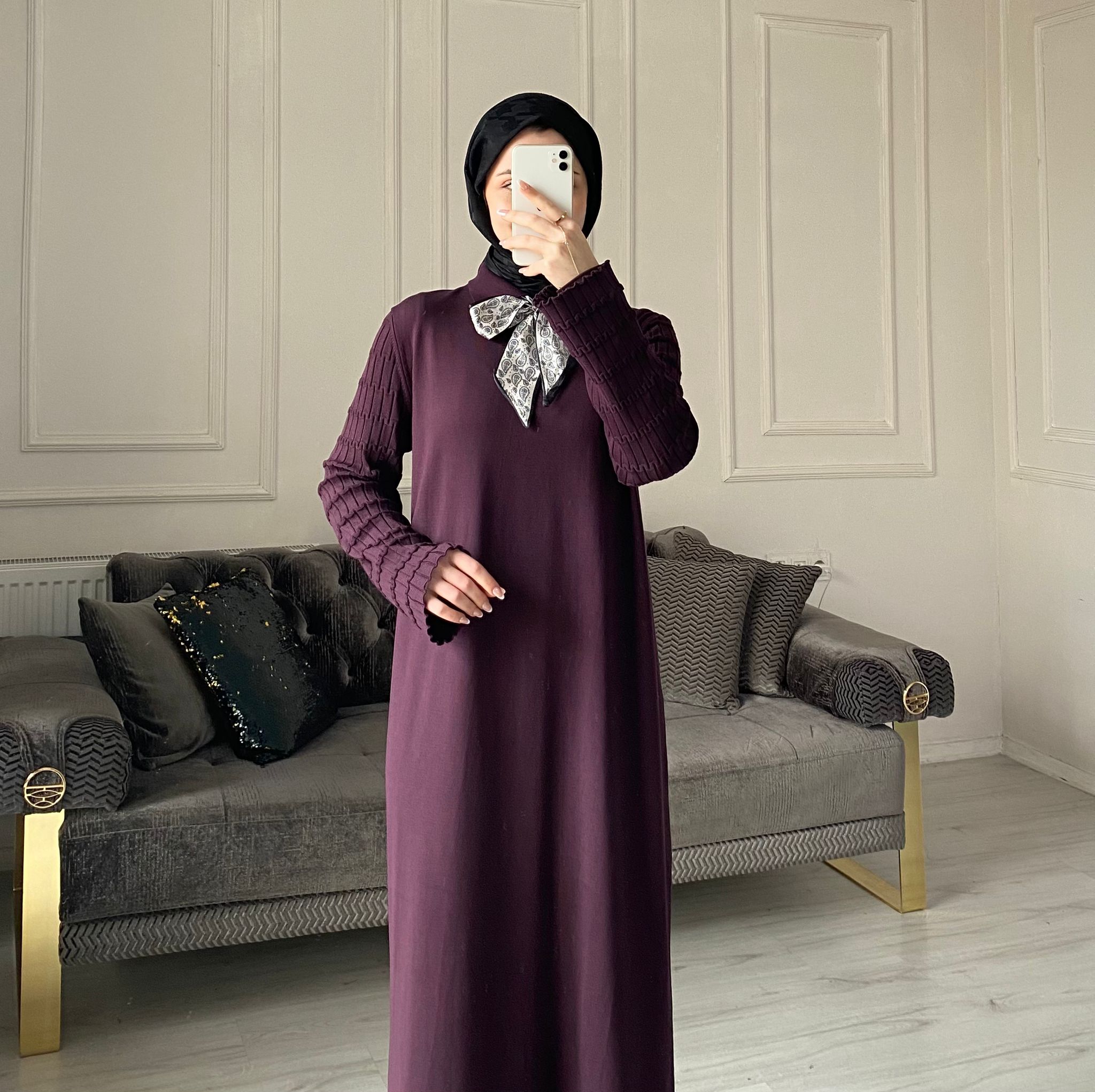 Lima Fular Detaylı Elbise