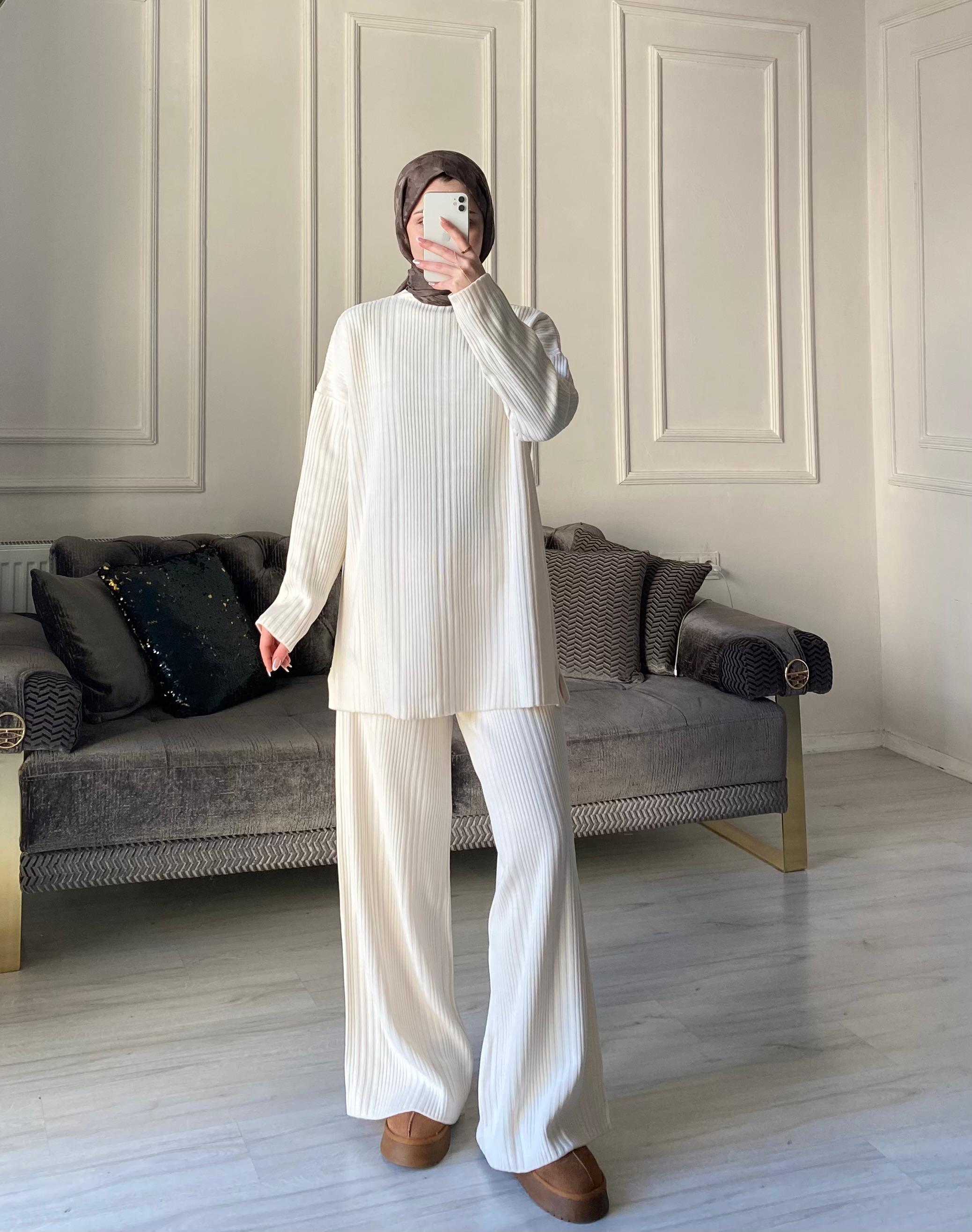 Selya Triko Takım - Ekru