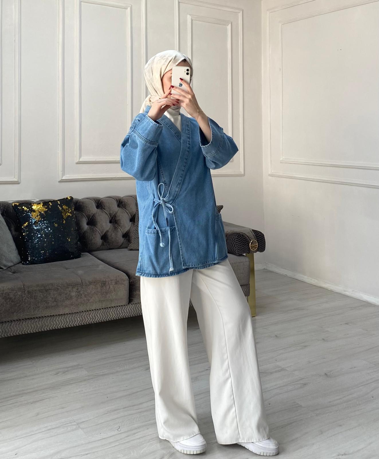 Ferra Denim Ceket - Açık Kot