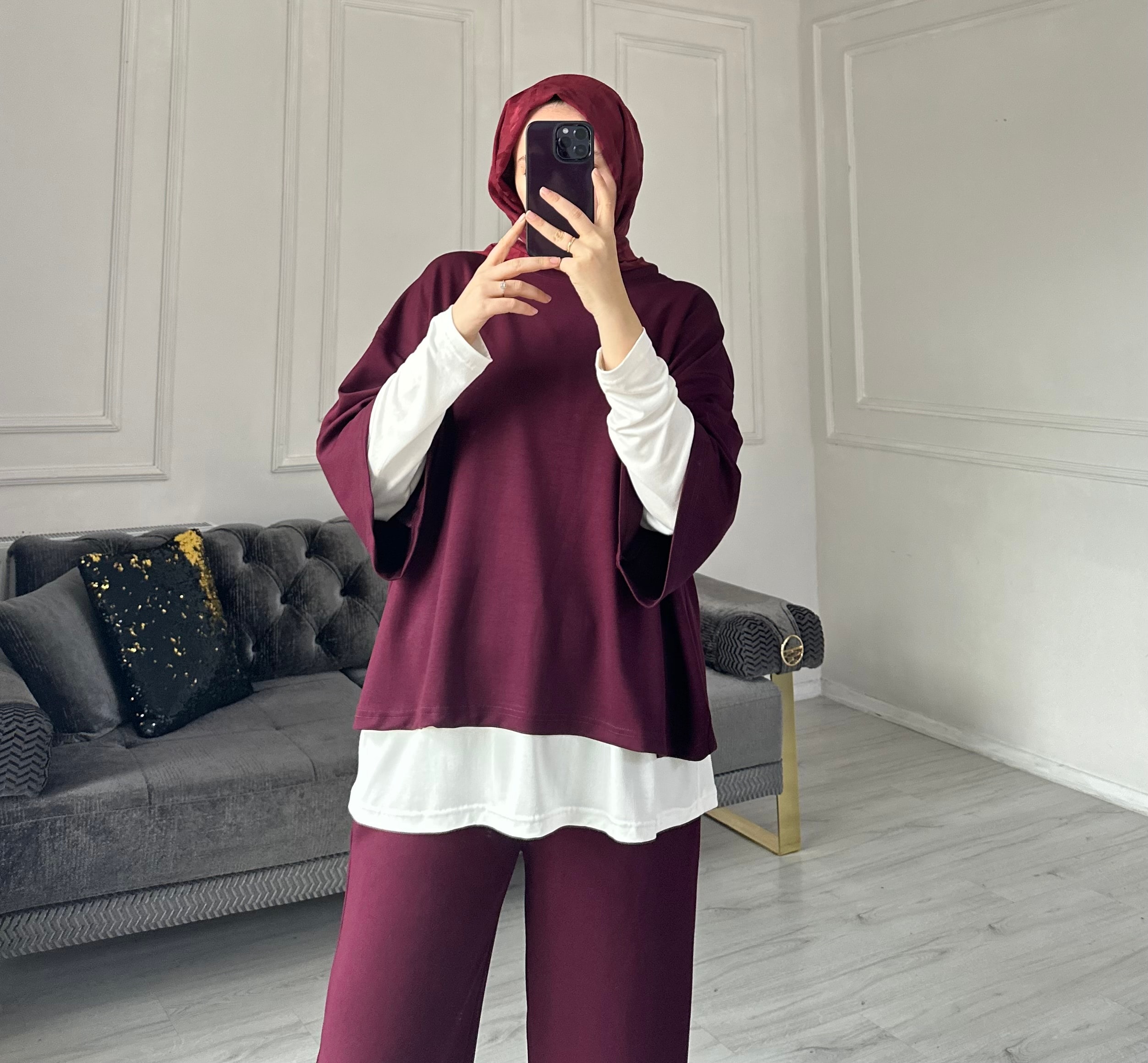 Karya Üçlü Oysh Takım - Bordo