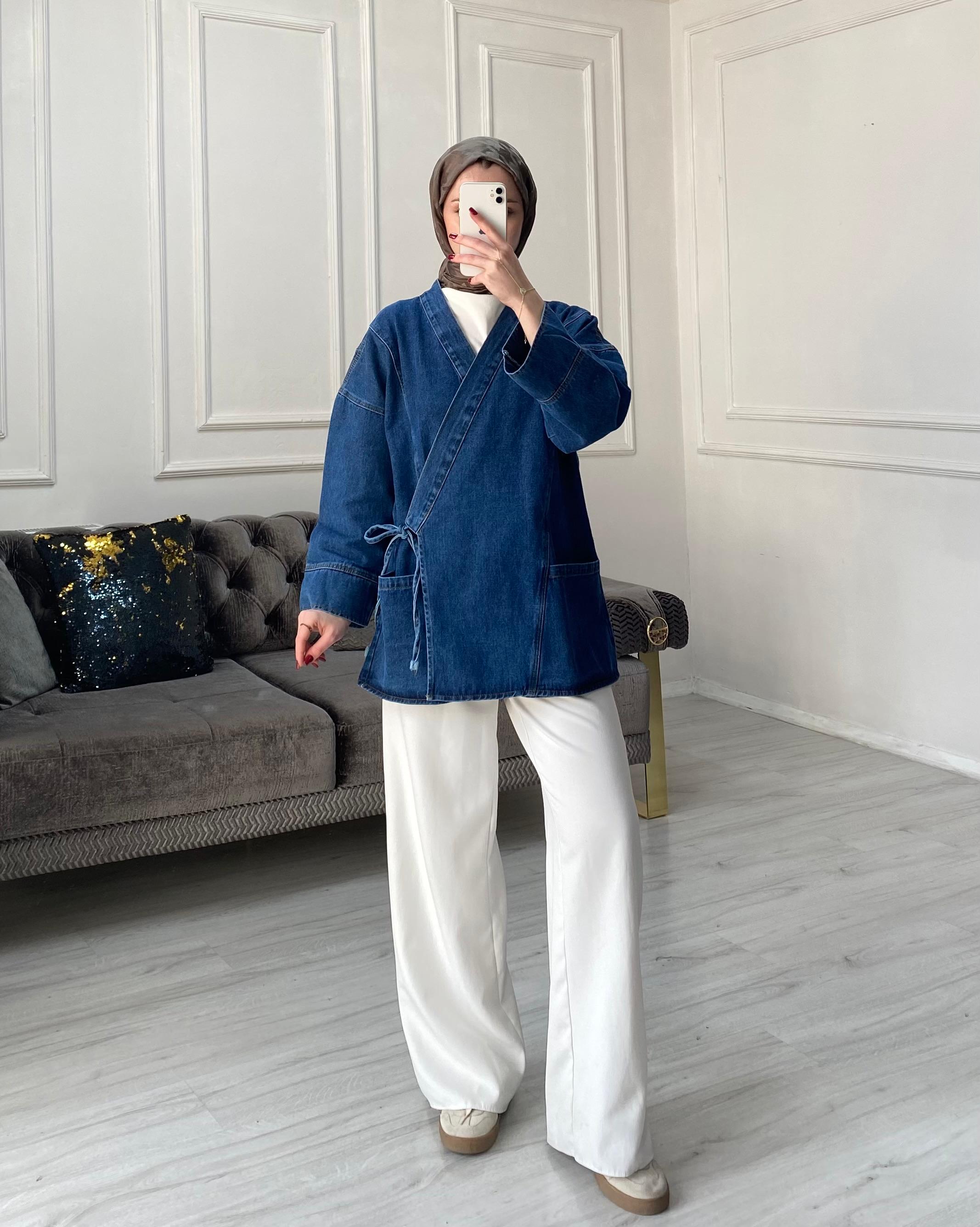 Ferra Denim Ceket - Koyu Kot