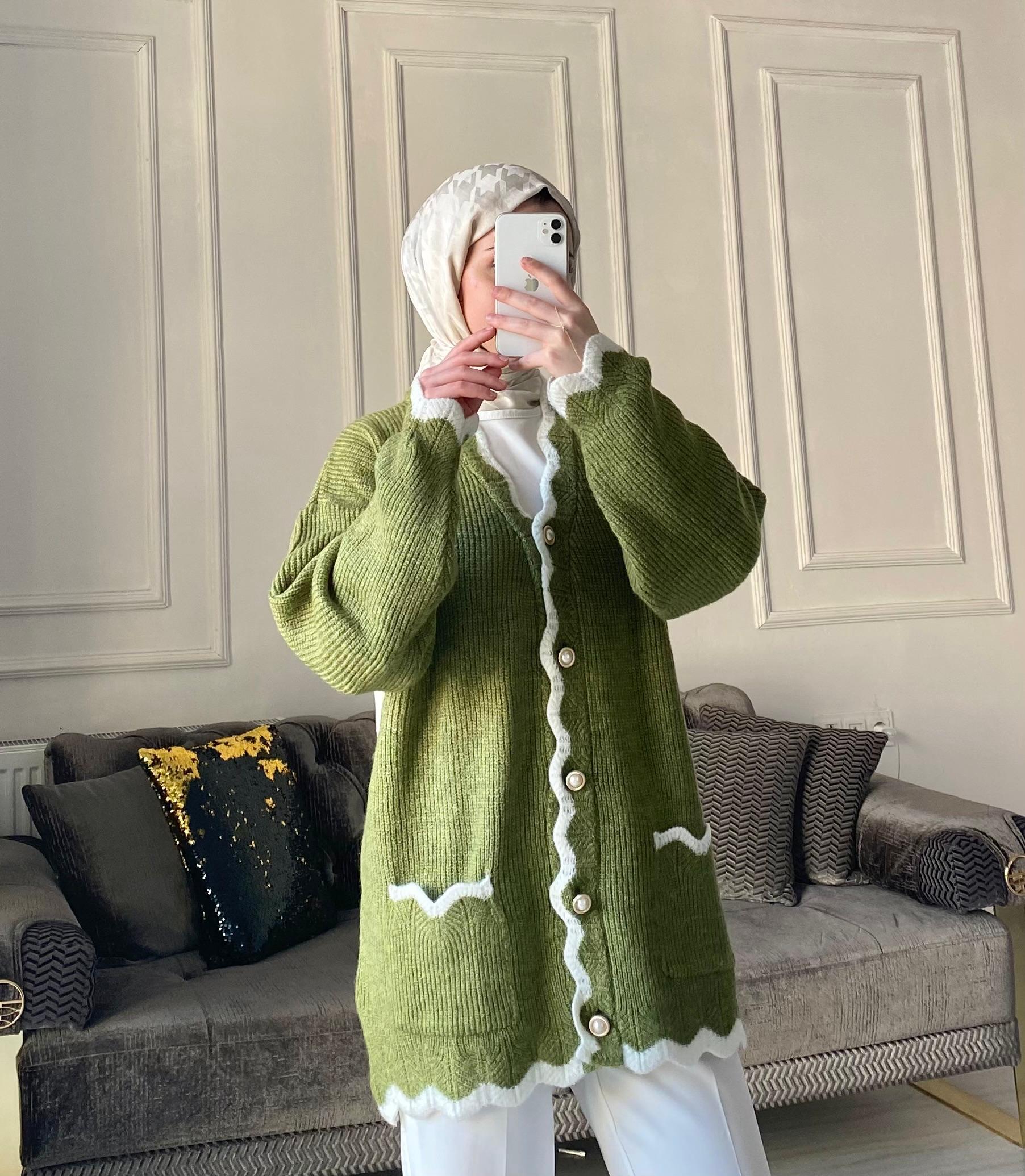 Beliz Triko Hırka - Haki