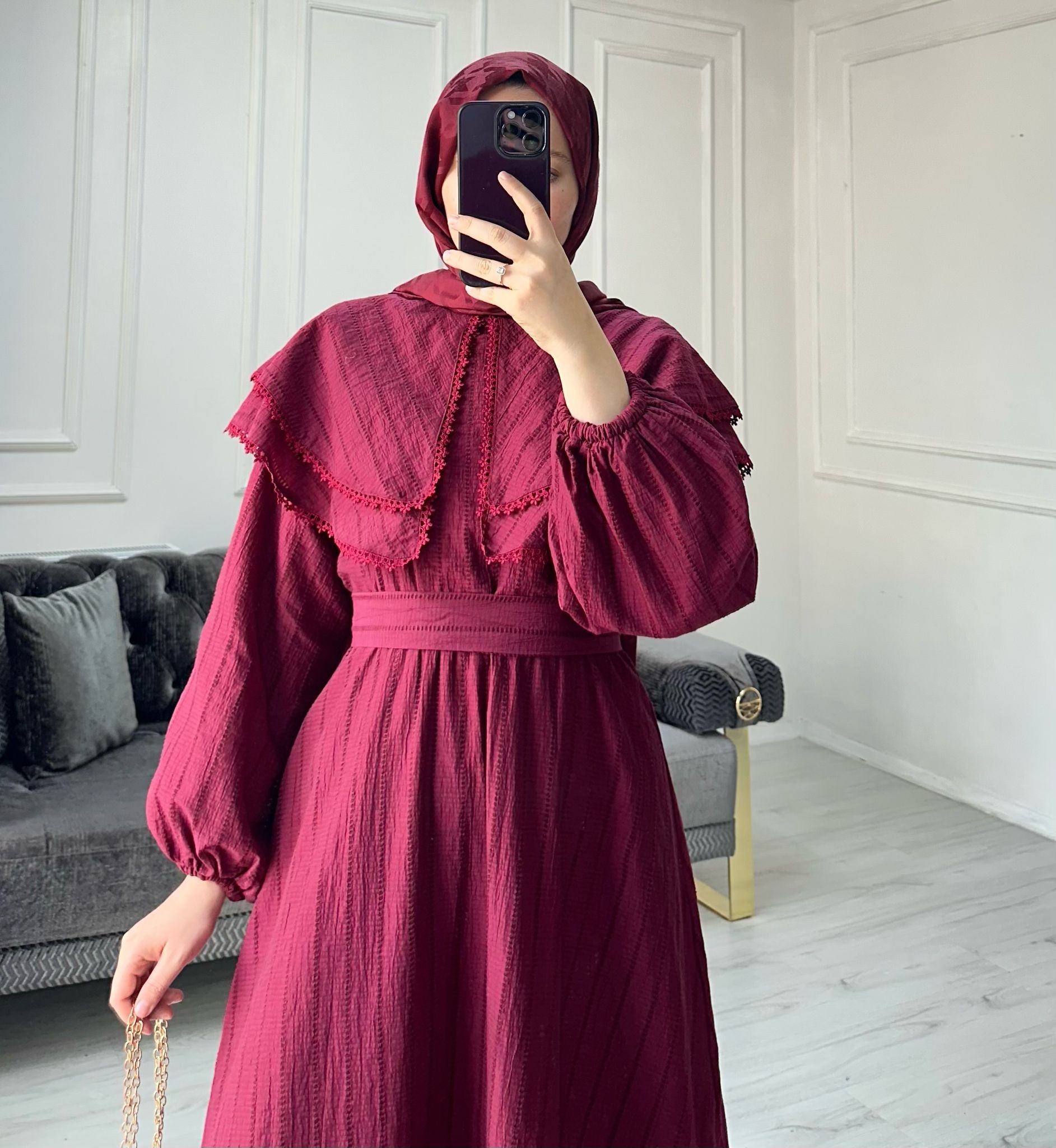 Narin Elbise - Bordo