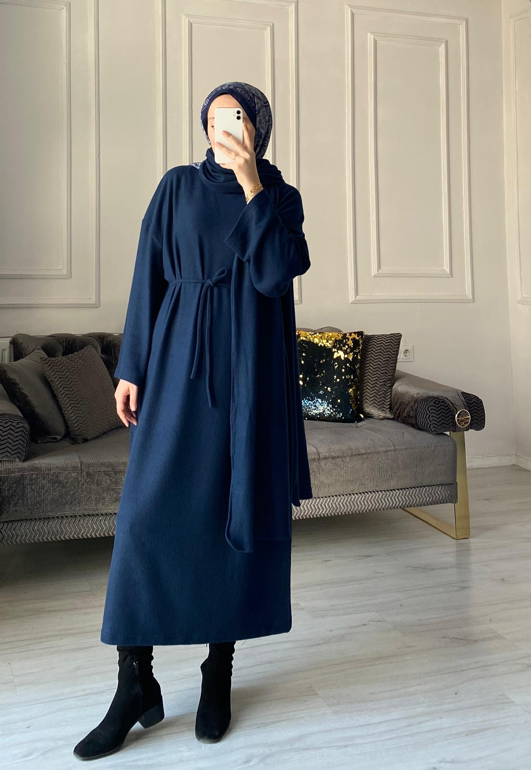 Margo Atkılı Elbise - Lacivert