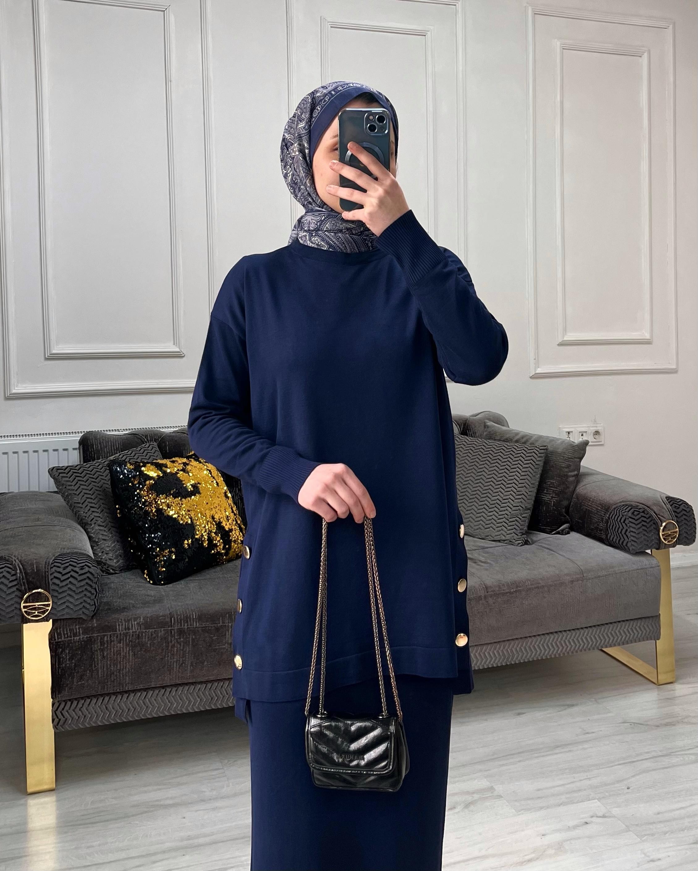 Melinda Etekli Takım - Lacivert