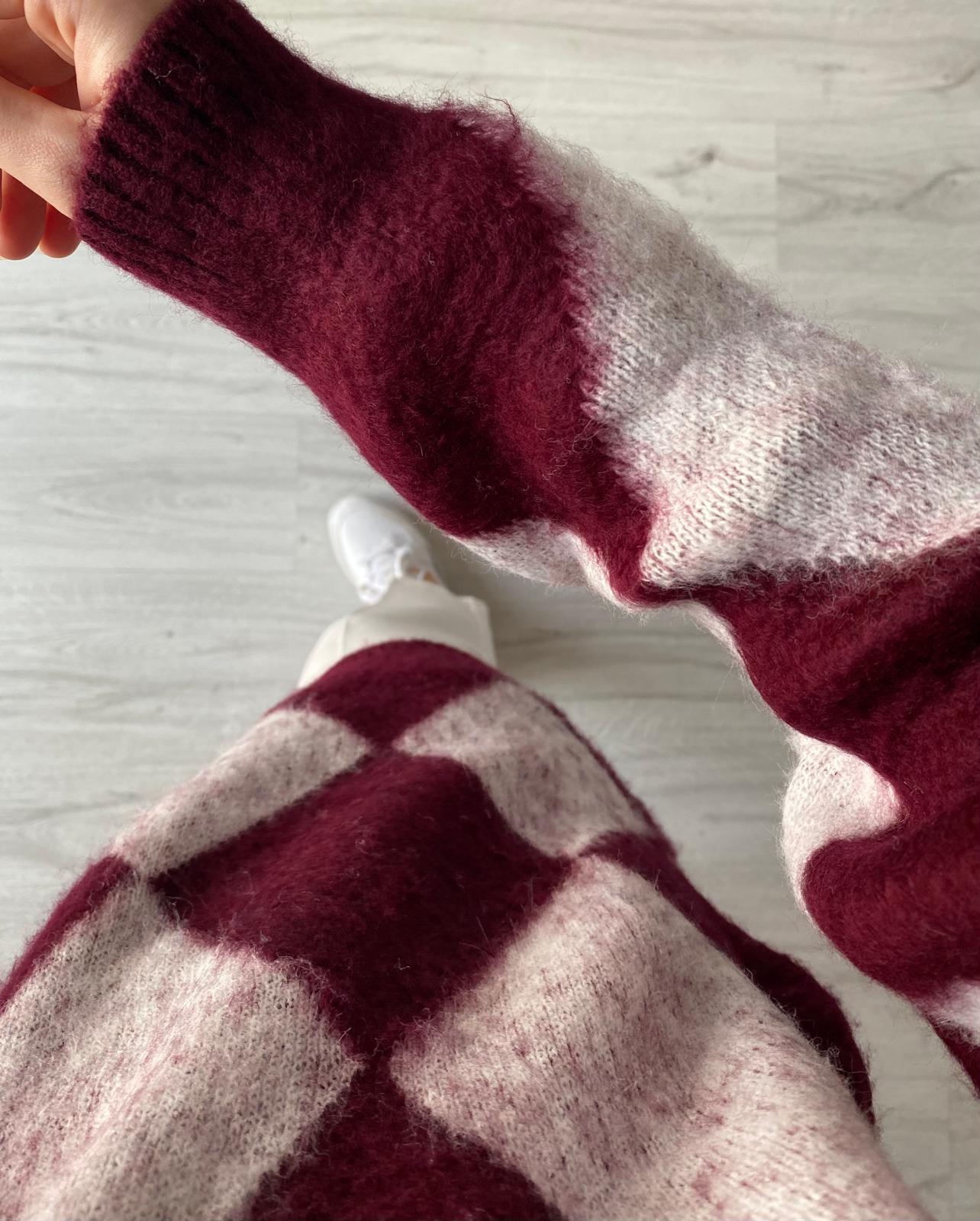 Baklava Desen Premium Kalite Kazak - Bordo