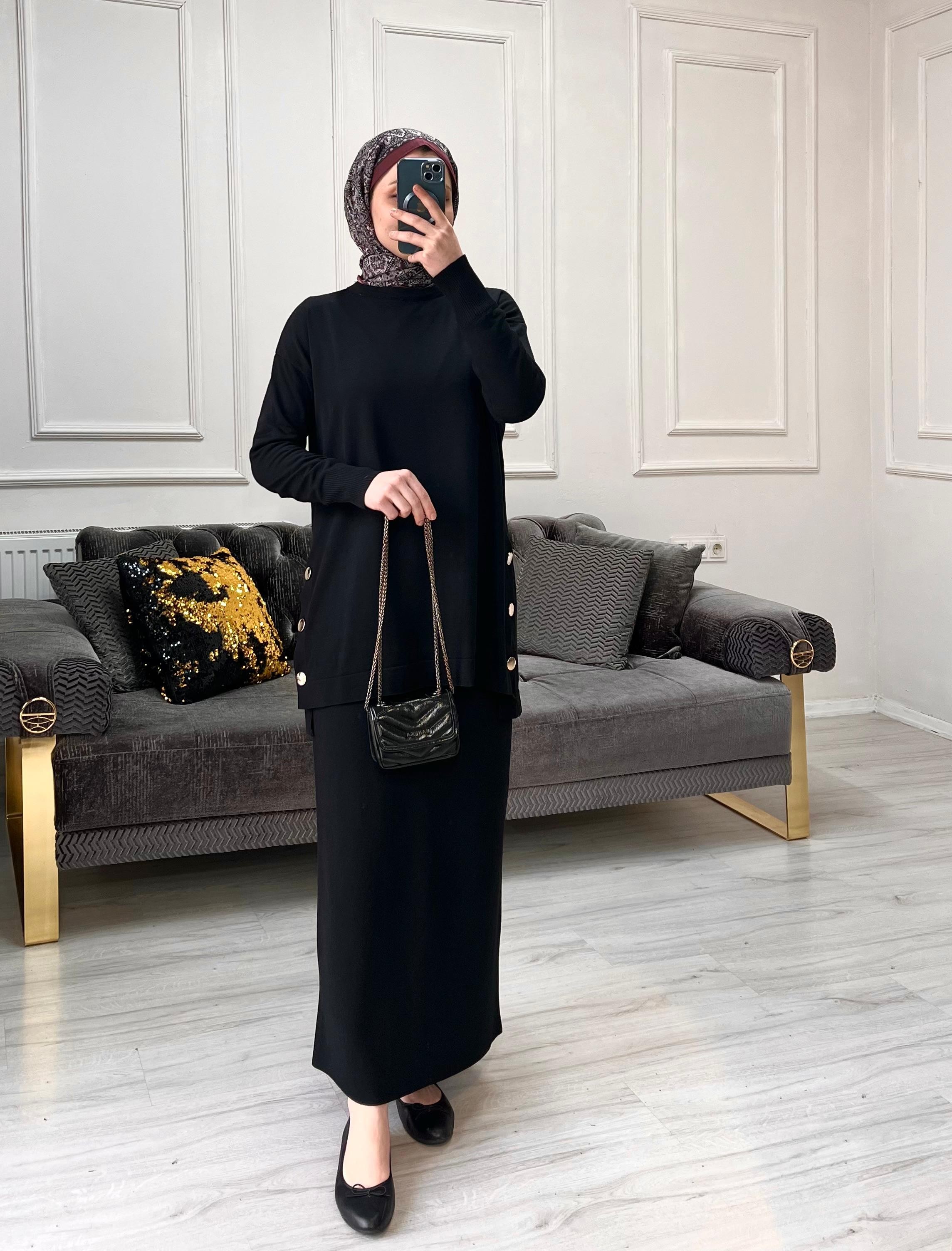 Melinda Etekli Takım - Siyah