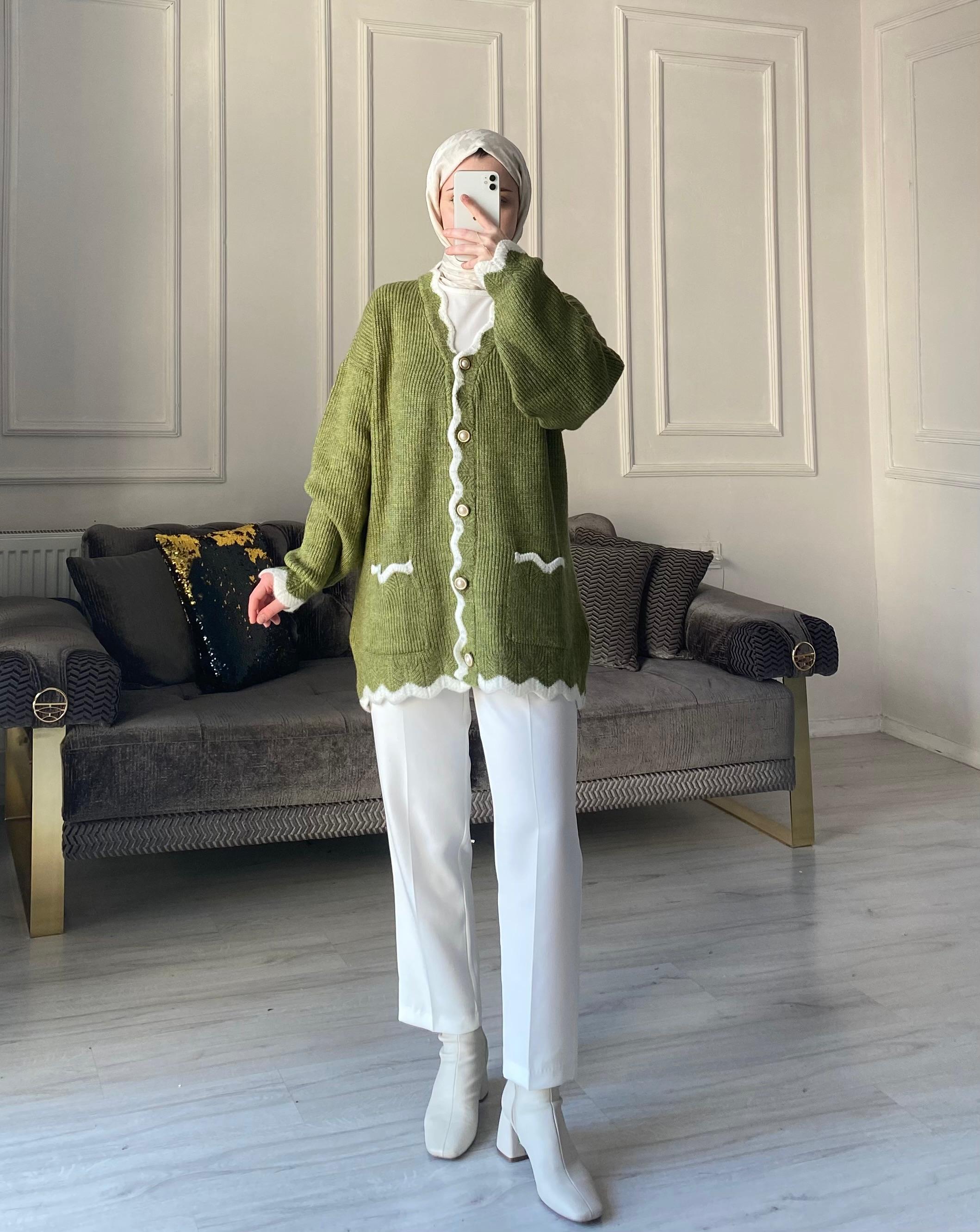 Beliz Triko Hırka - Haki