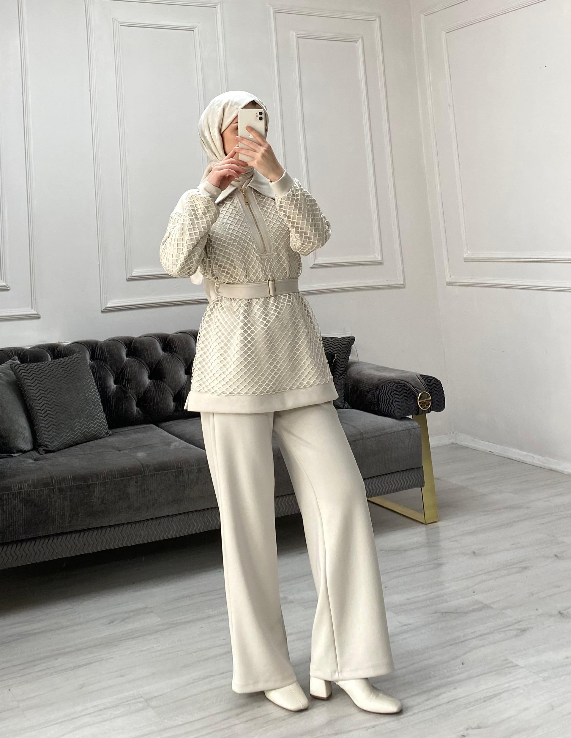 Nare Pantolonlu Takım - Taş