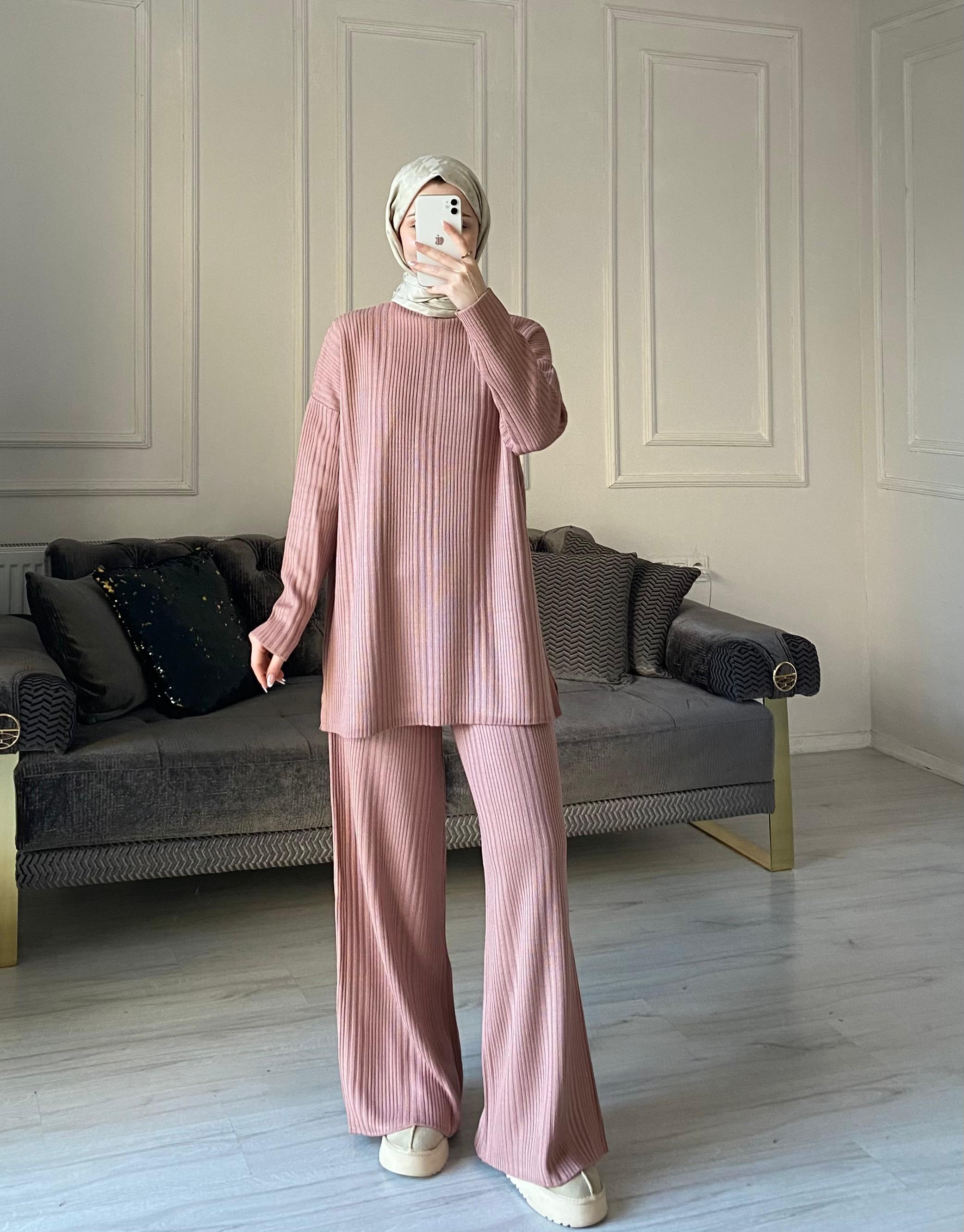 Selya Triko Takım - Gül Kurusu