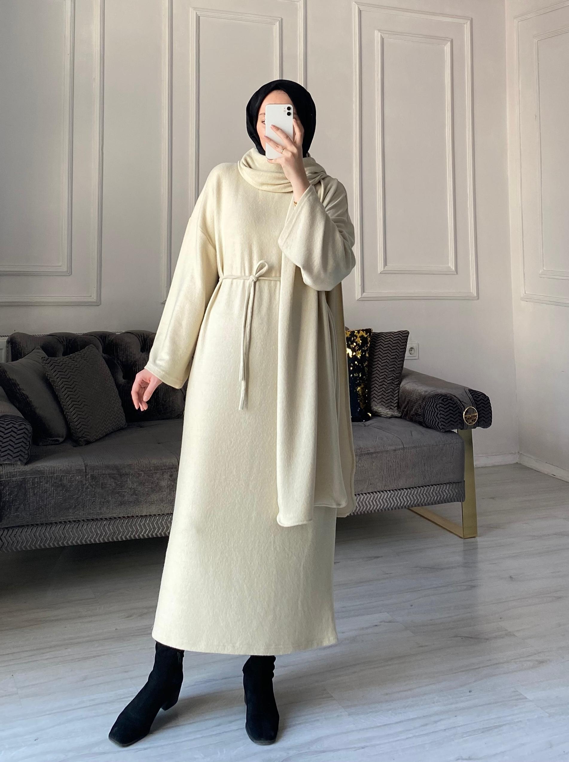 Margo Atkılı Elbise - Taş