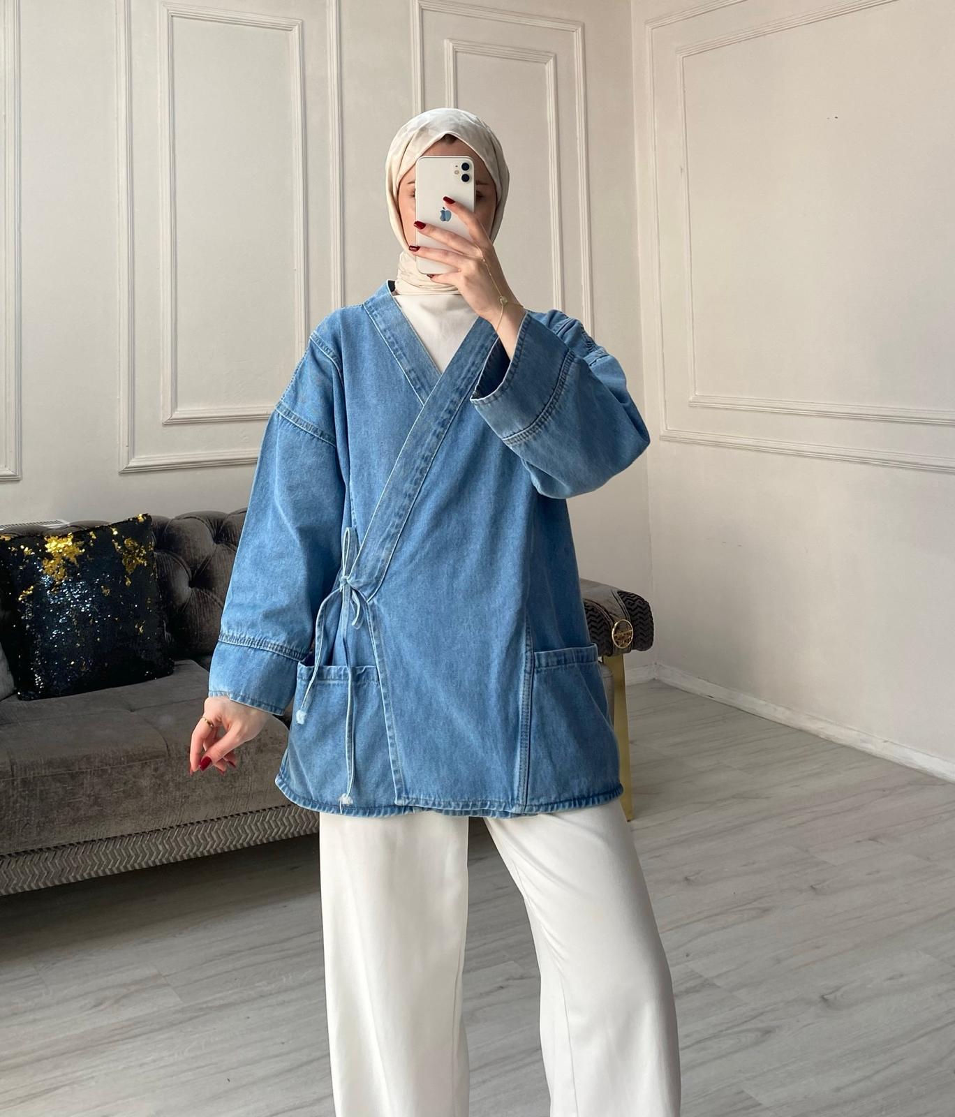 Ferra Denim Ceket - Açık Kot