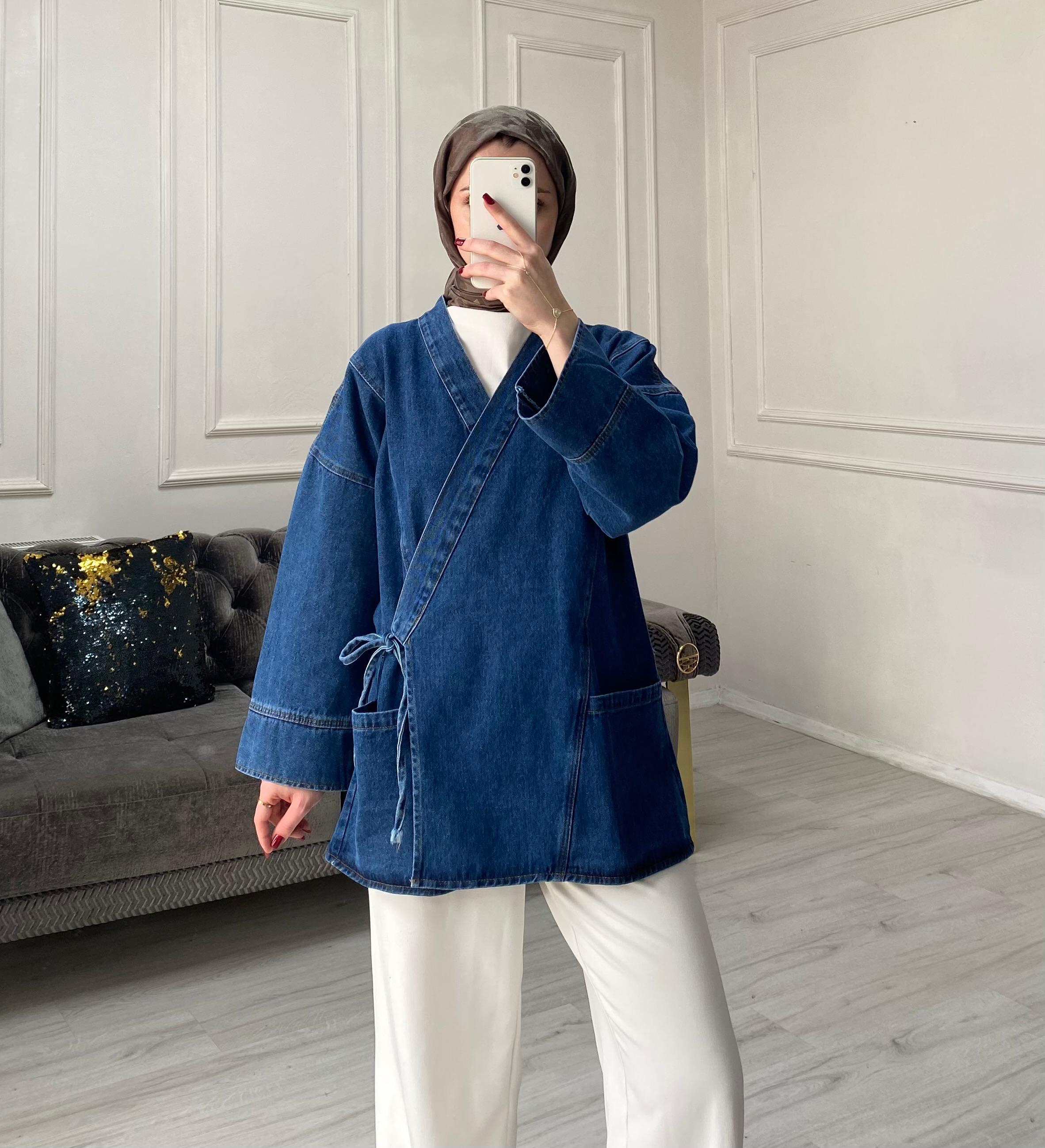 Ferra Denim Ceket - Koyu Kot