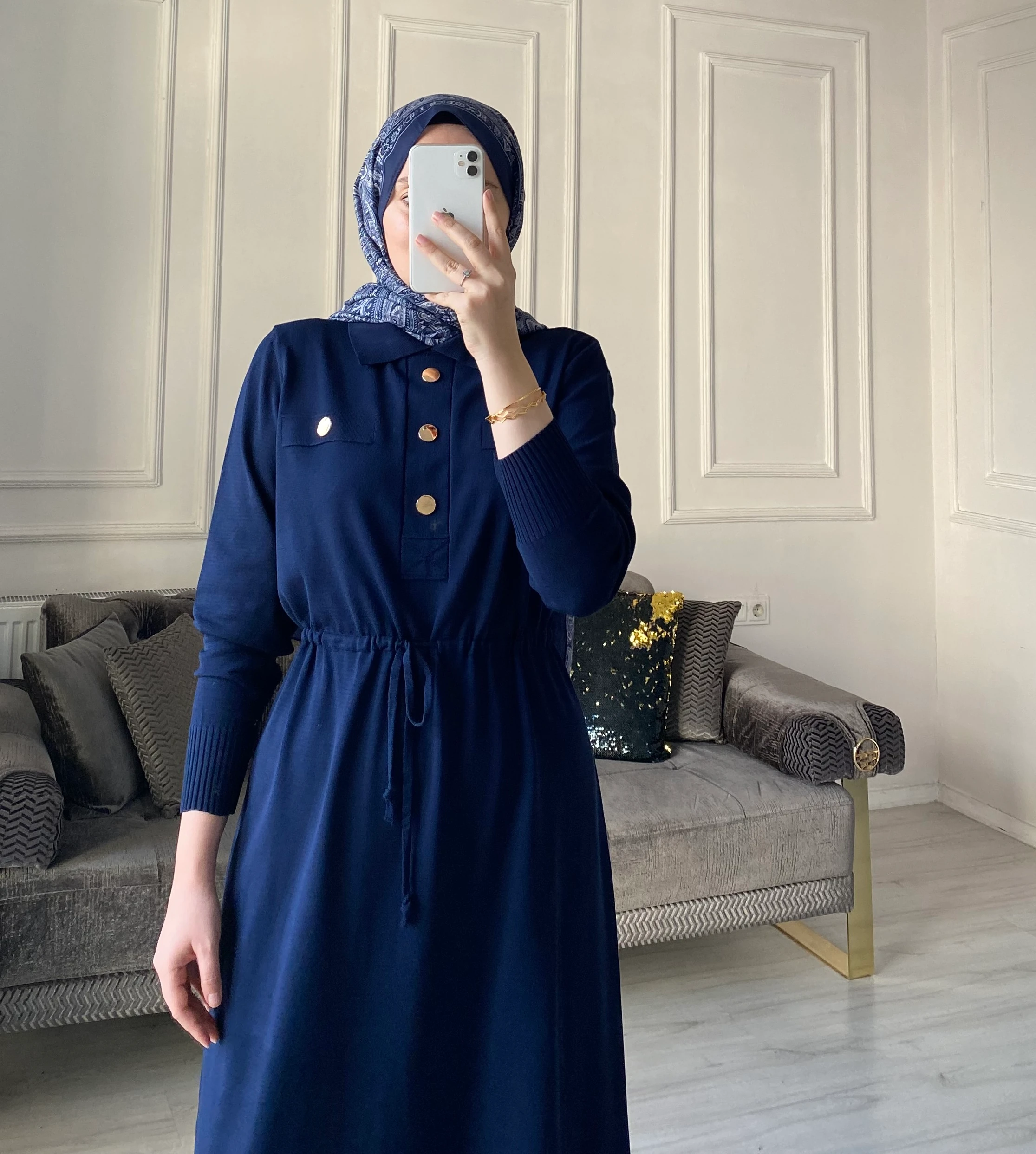 Benna Merserize Elbise - Lacivert