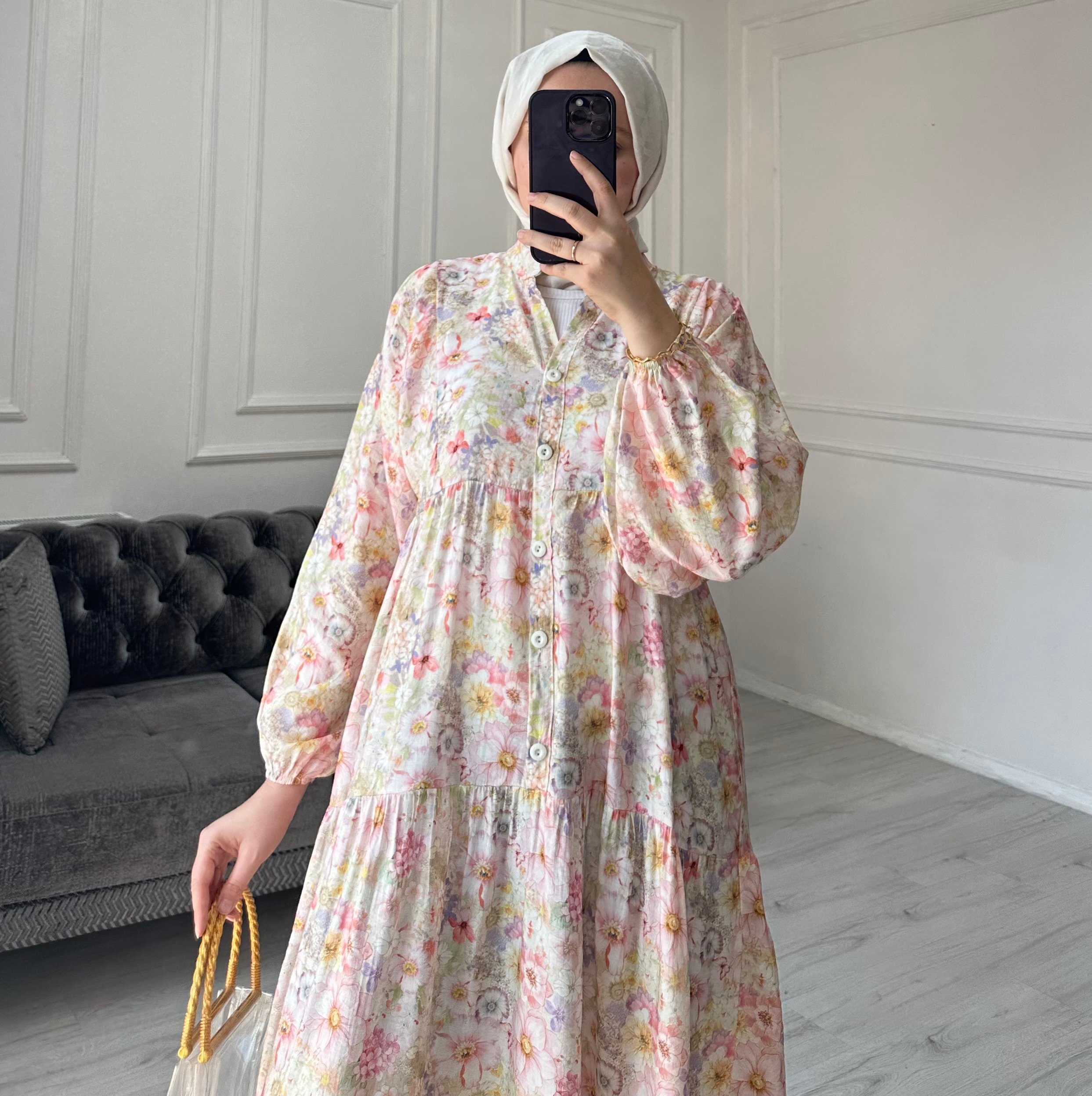 Çiçek Desen Mango Elbise