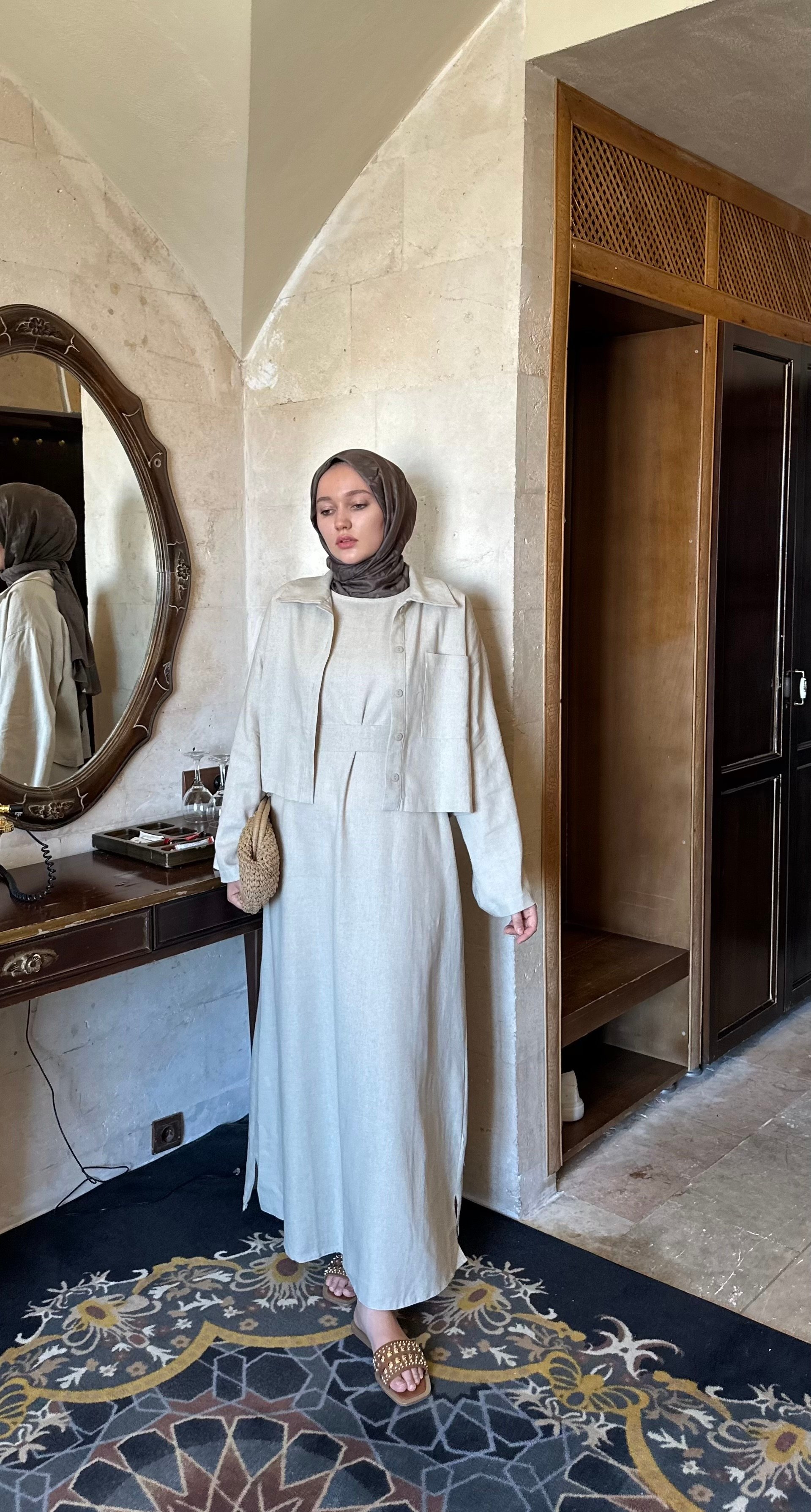 Leya Keten Elbise