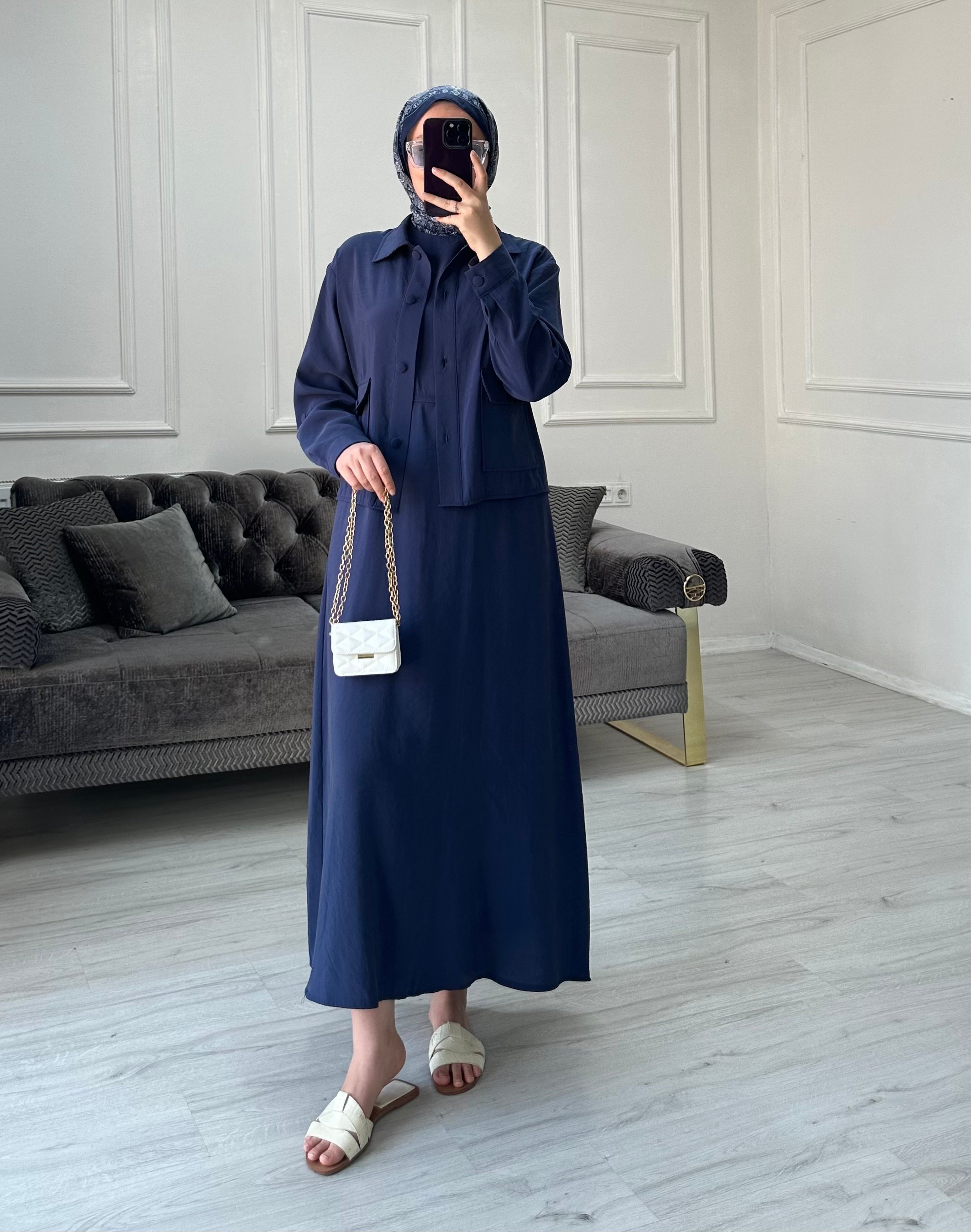 Loft Modal Elbise - Lacivert