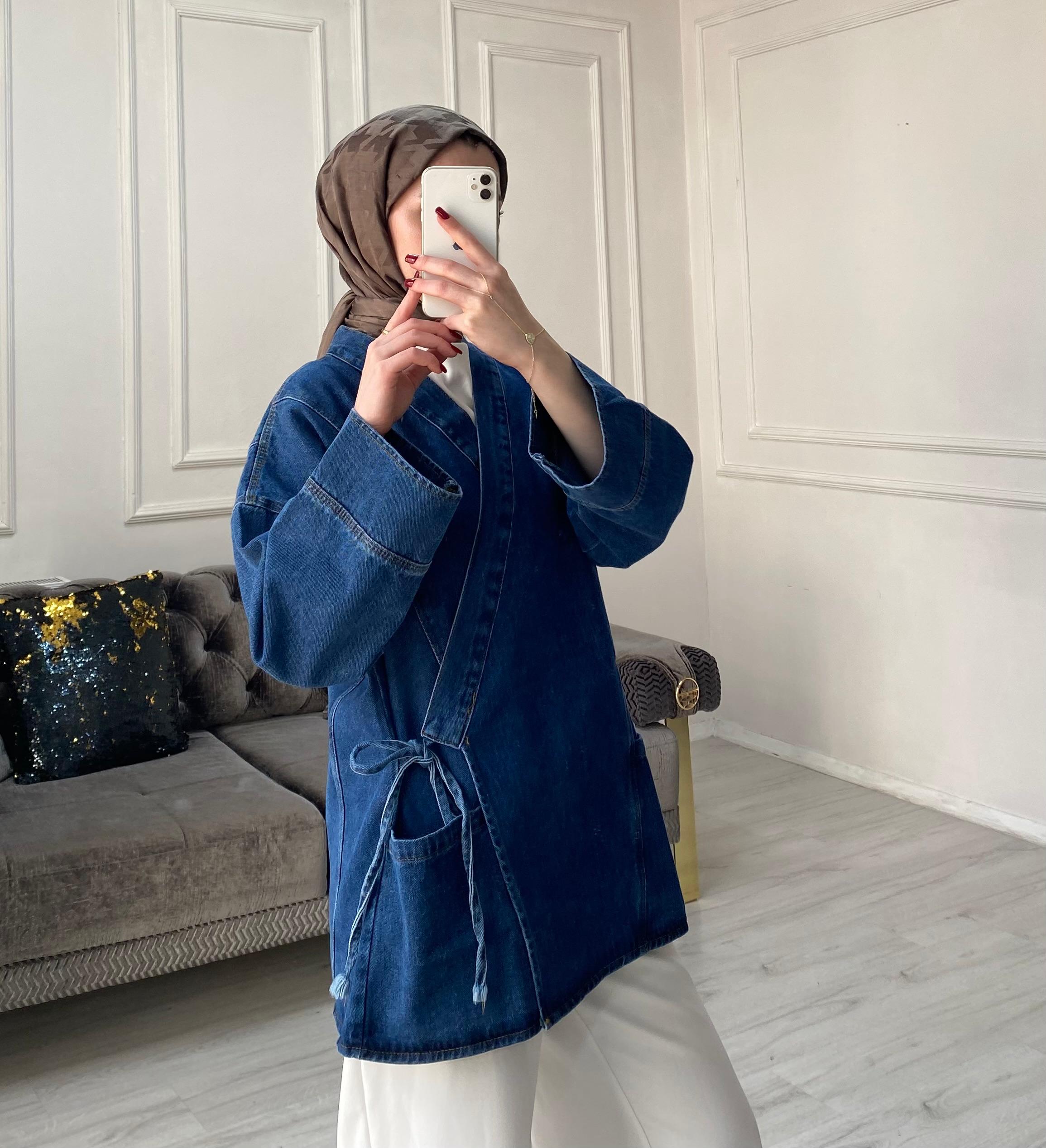 Ferra Denim Ceket - Koyu Kot