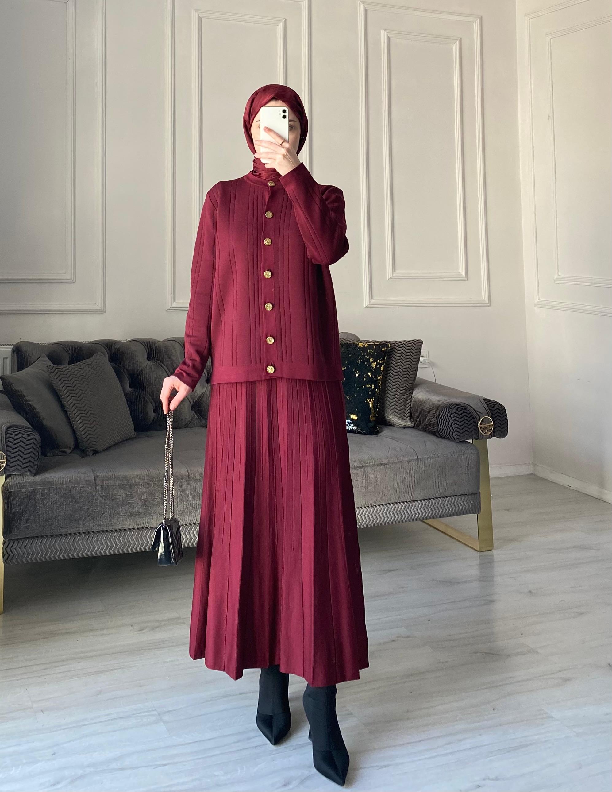 Sierra Merserize Etekli Takım - Bordo