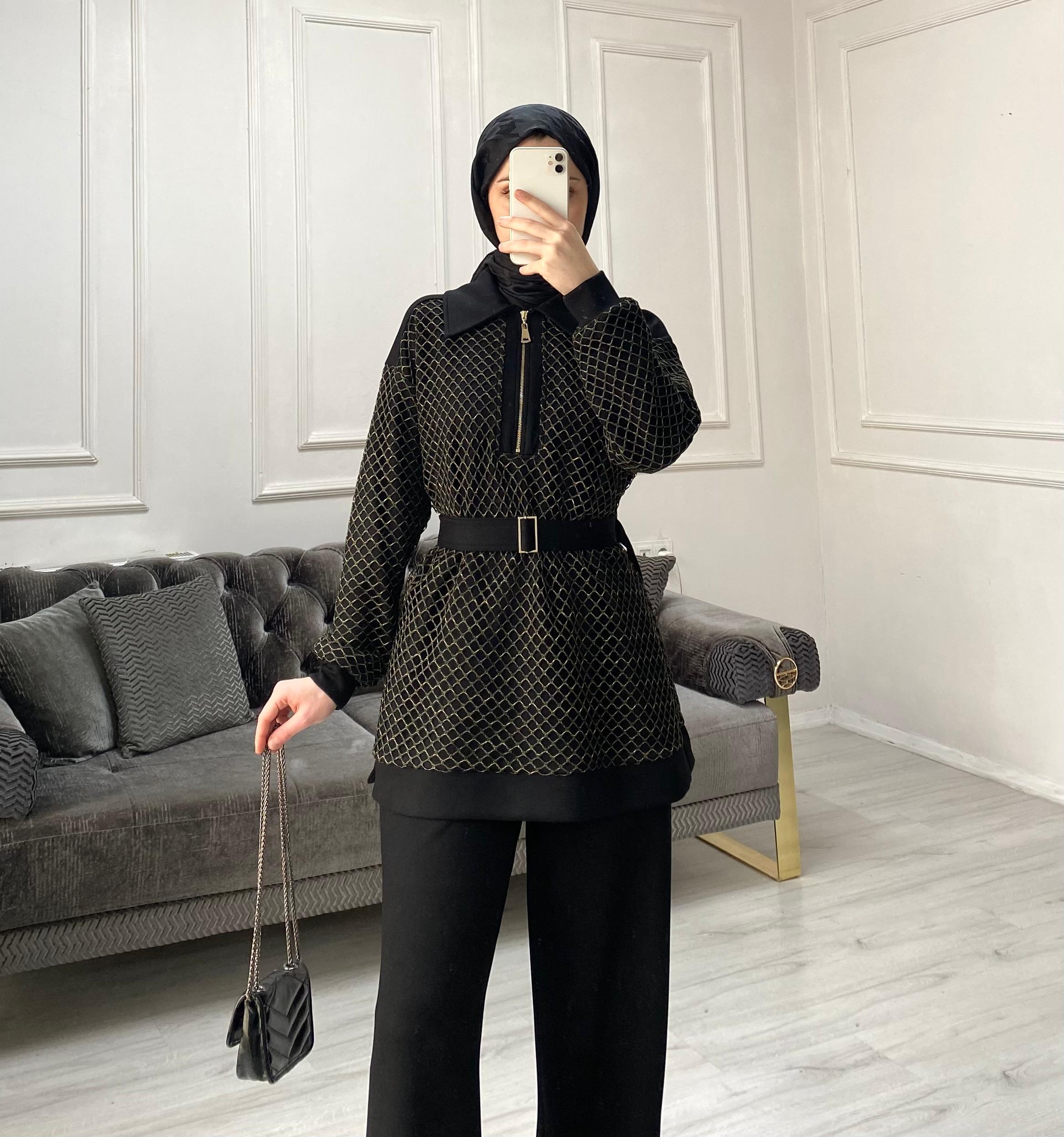 Nare Pantolonlu Takım - Siyah