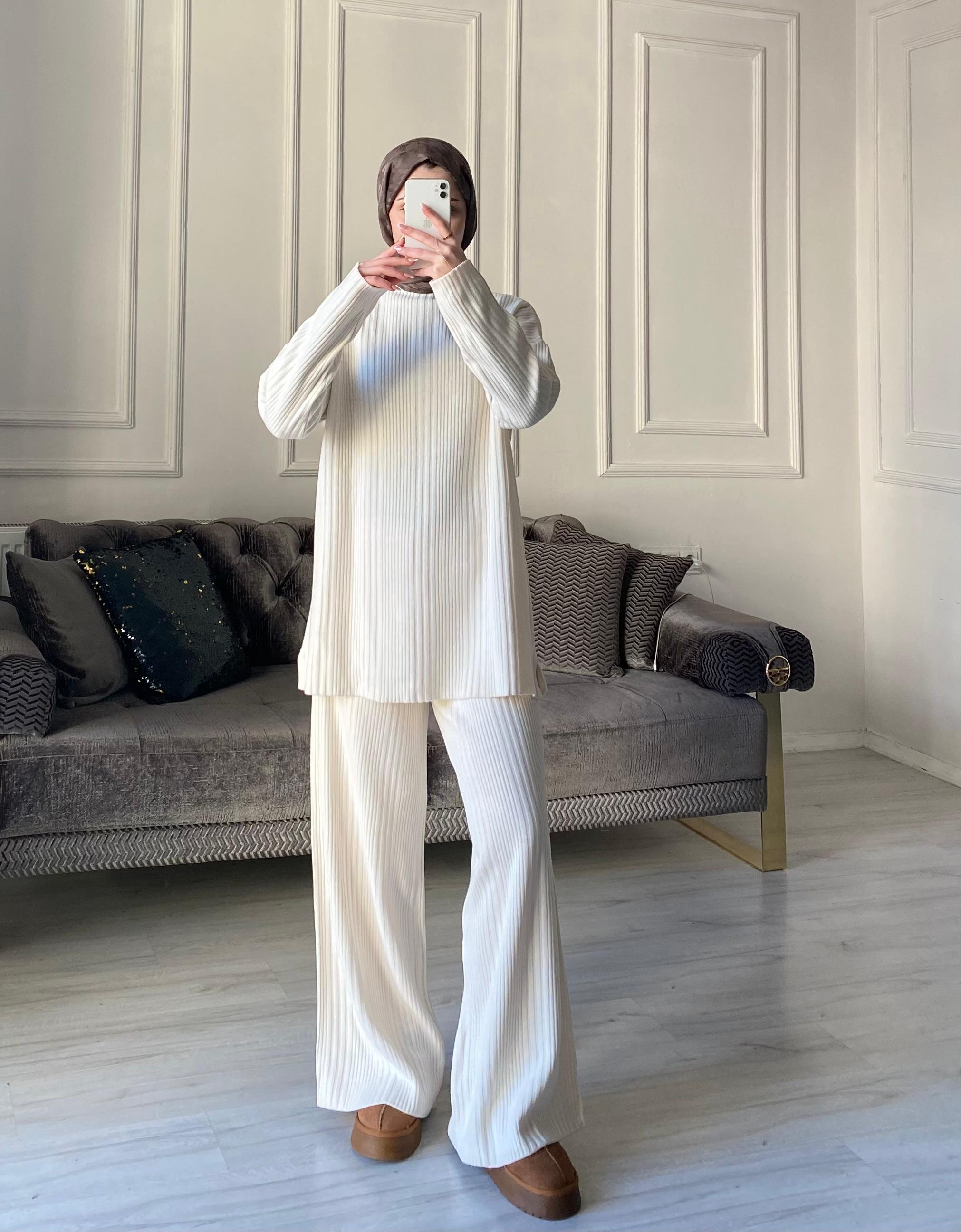 Selya Triko Takım - Ekru