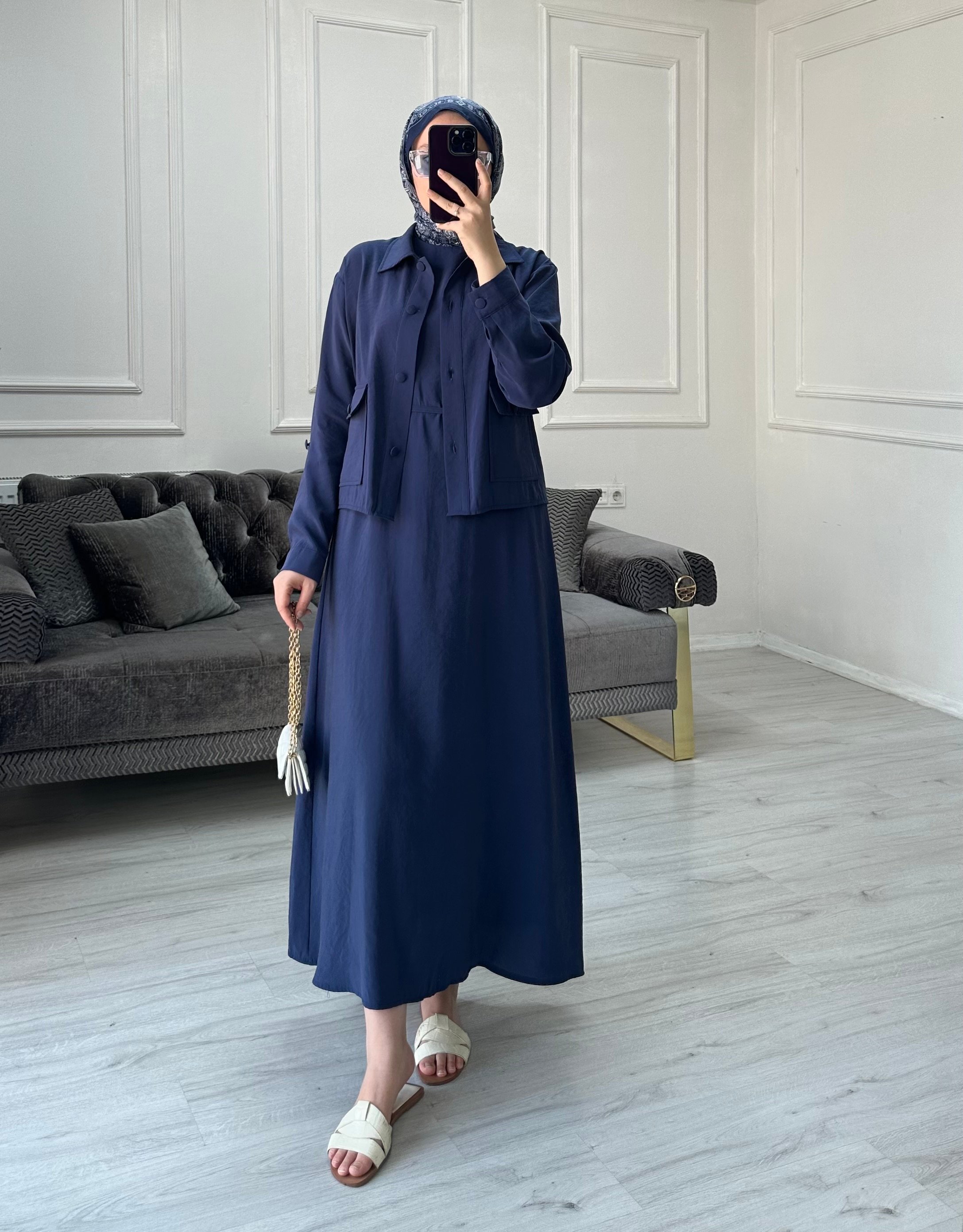 Loft Modal Elbise - Lacivert