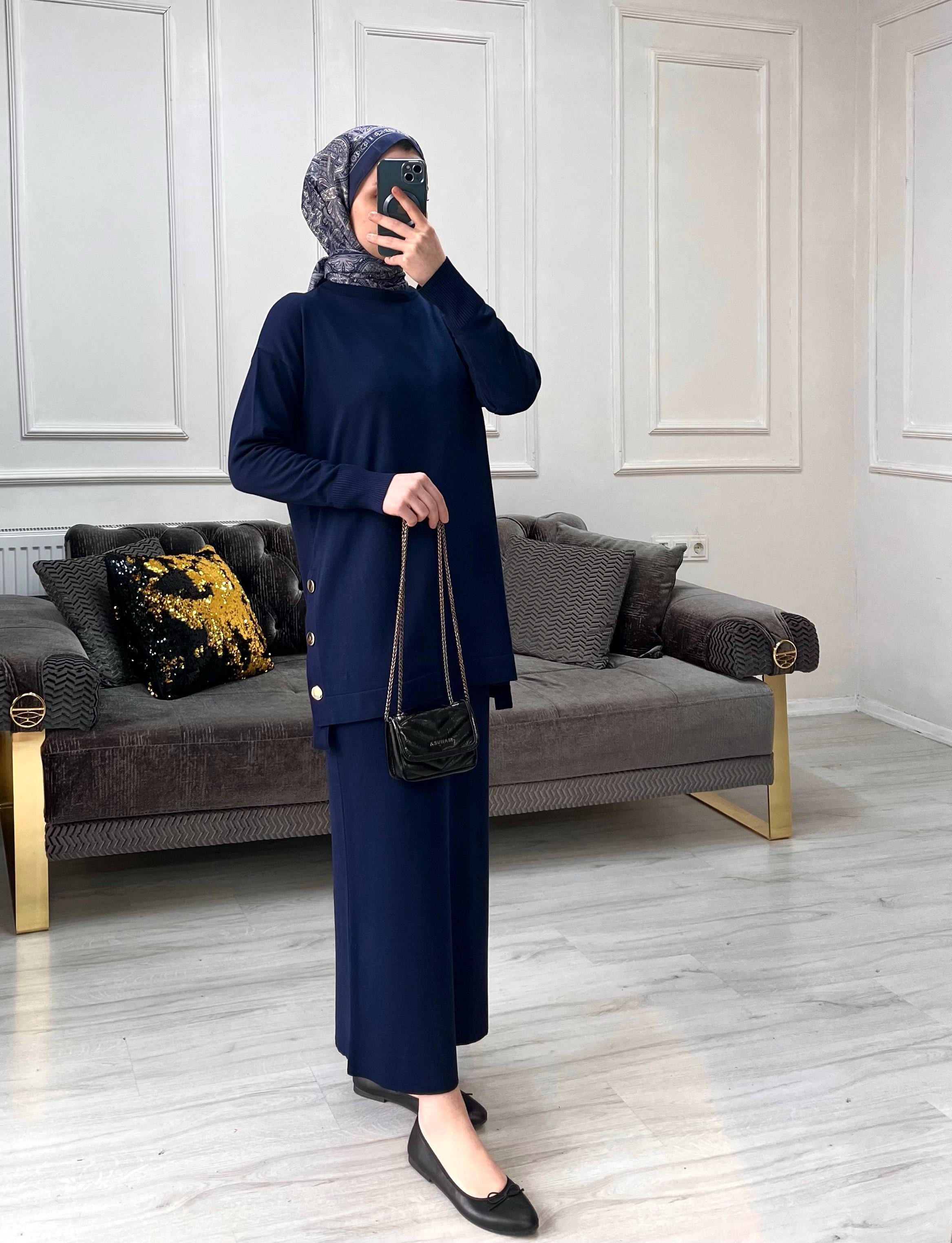 Melinda Etekli Takım - Lacivert
