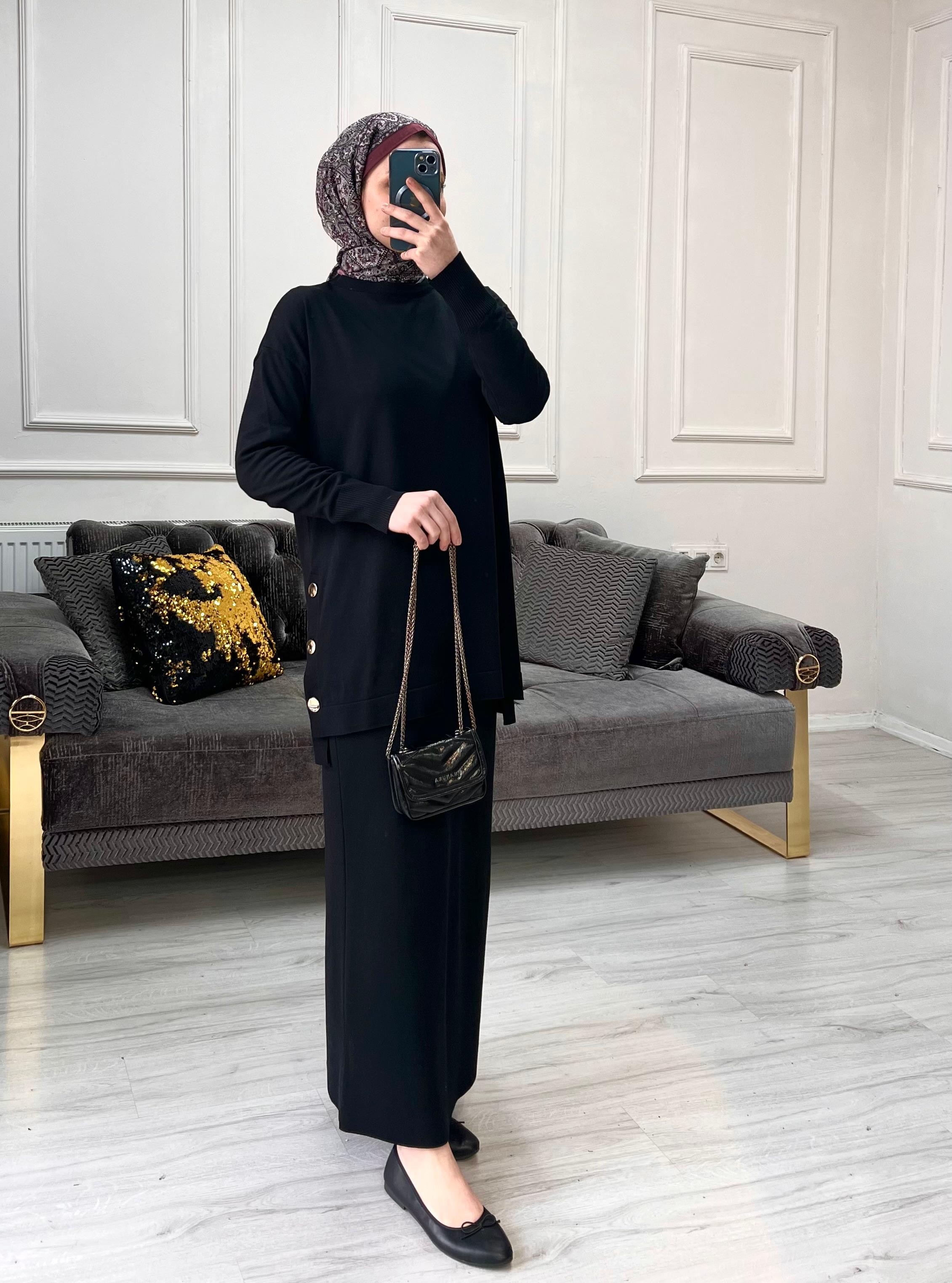 Melinda Etekli Takım - Siyah
