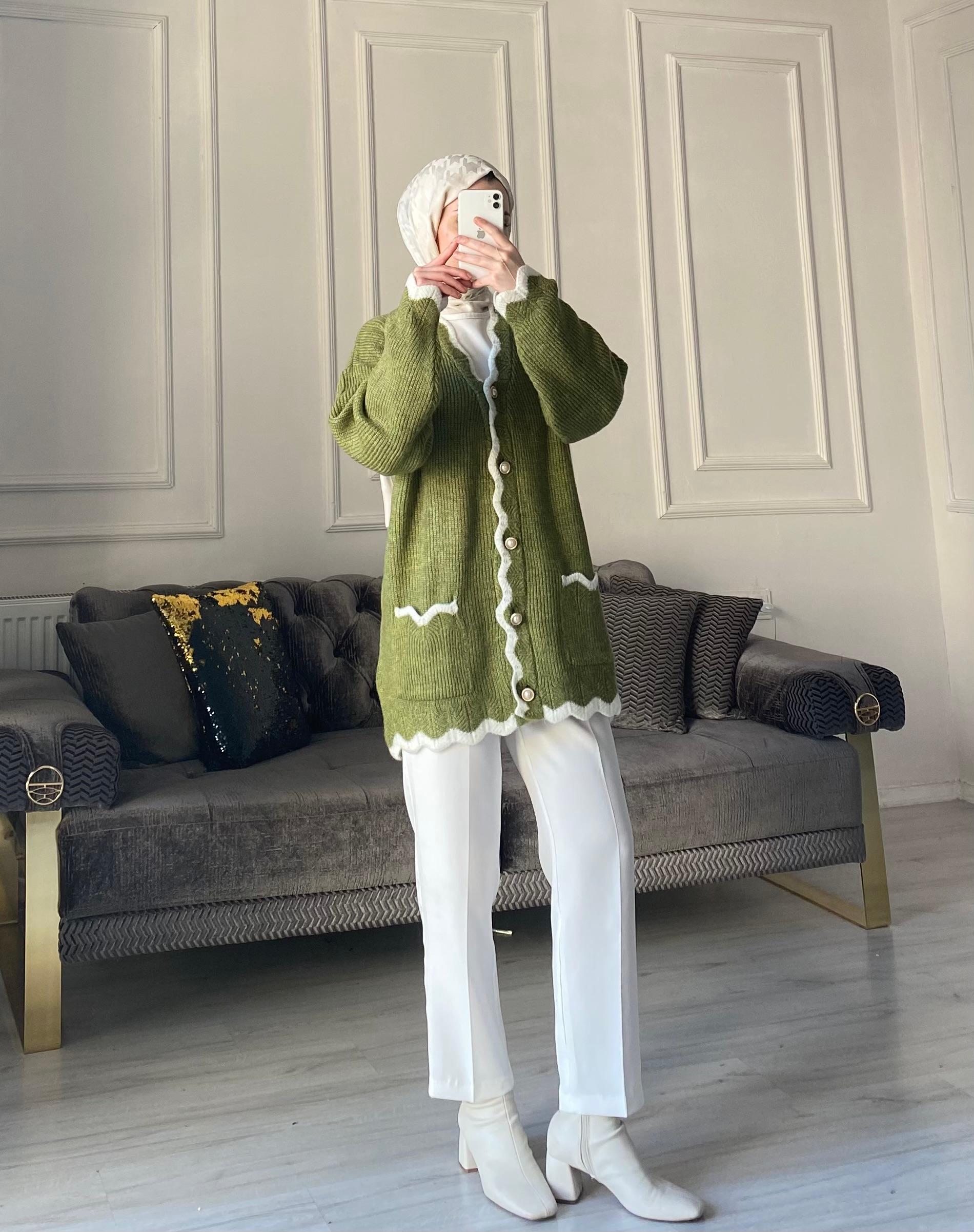 Beliz Triko Hırka - Haki