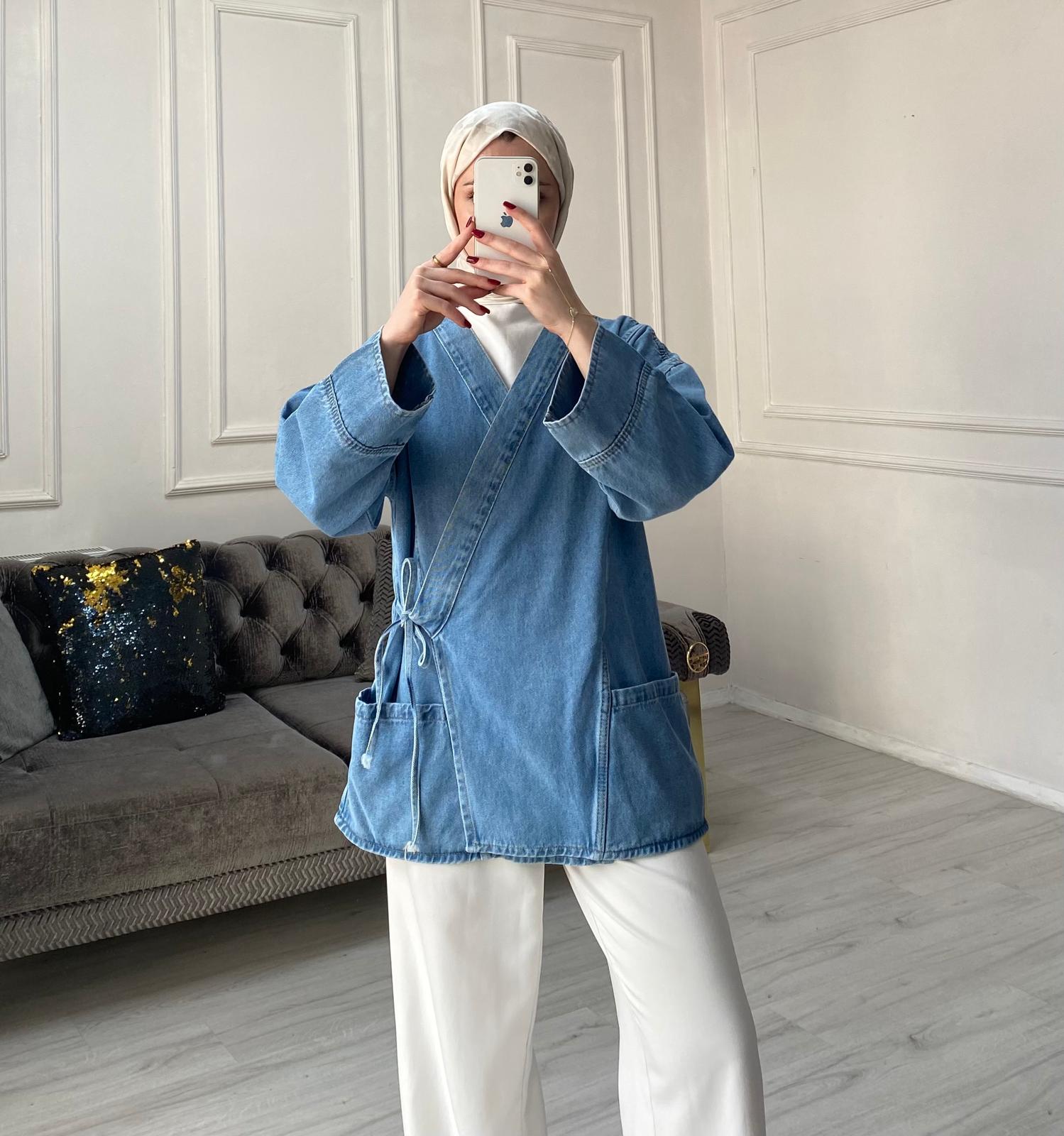 Ferra Denim Ceket - Açık Kot