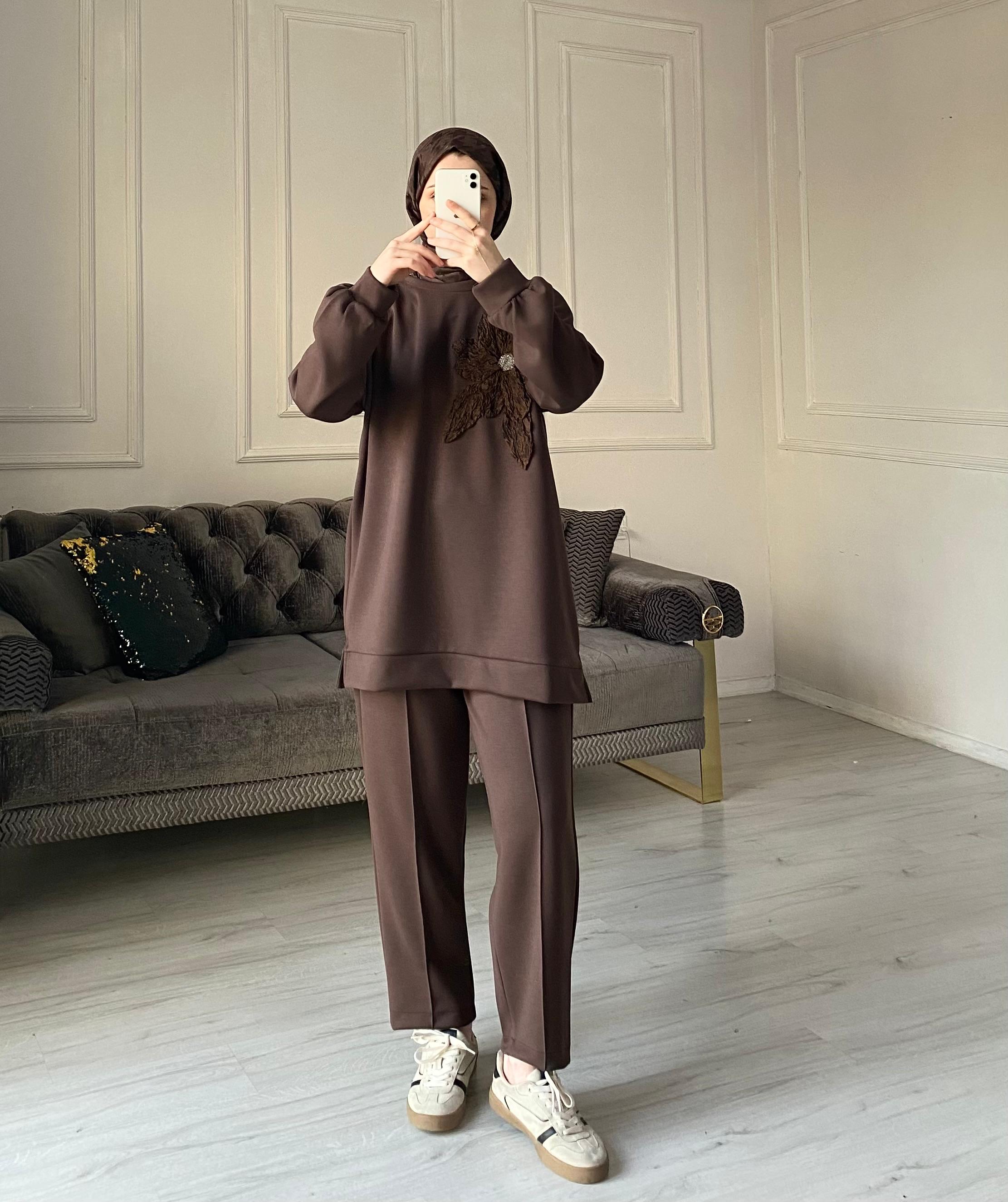 Manolya İkili Takım - Kahve