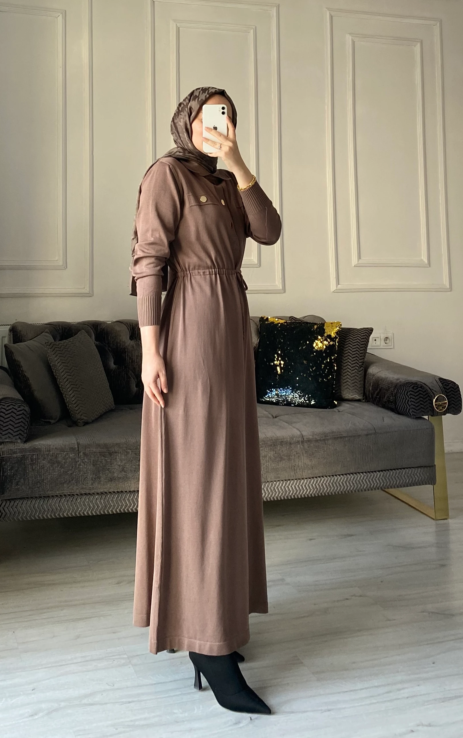 Benna Merserize Elbise - Vizon