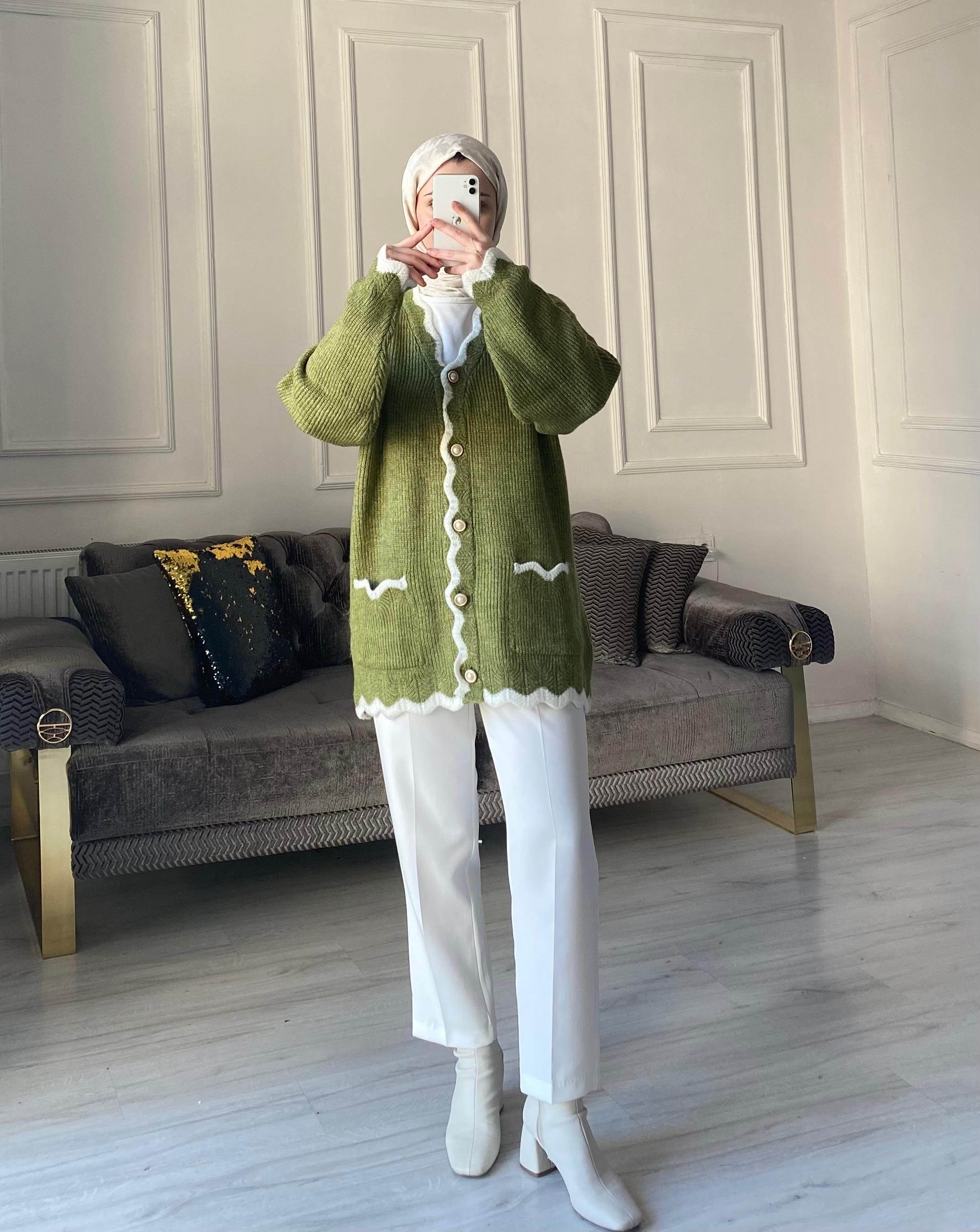 Beliz Triko Hırka - Haki